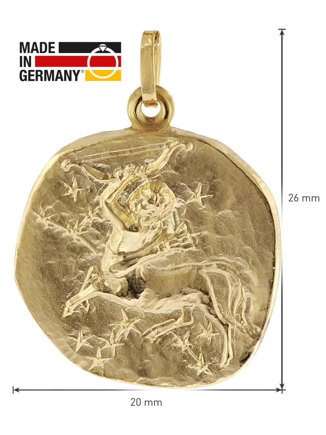 trendor Schutze Sternzeichen O 20 Mm Mit 333/8K Goldkette Fur Herren | Herrenschmuck