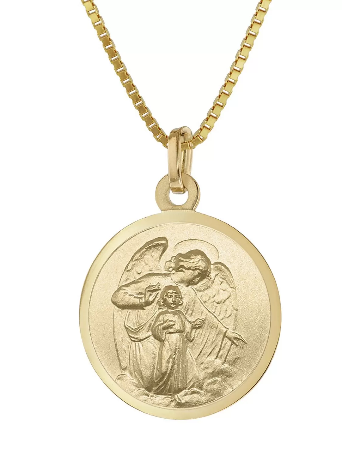 trendor Schutzengel Anhanger O 16 Mm Gold 333 An Goldplattierter Kette | Herrenschmuck