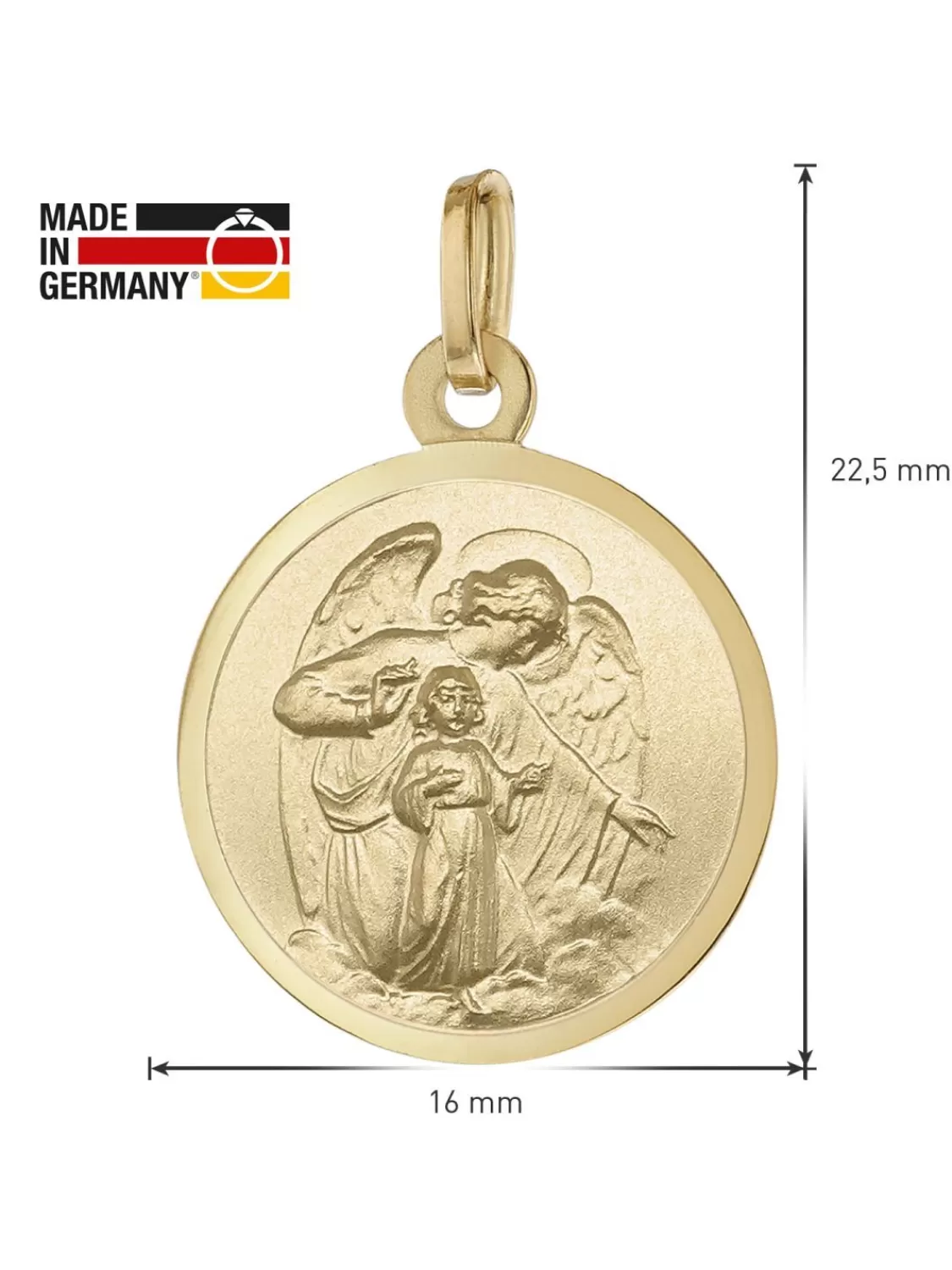 trendor Schutzengel Anhanger O 16 Mm Gold 333 An Goldplattierter Kette | Herrenschmuck