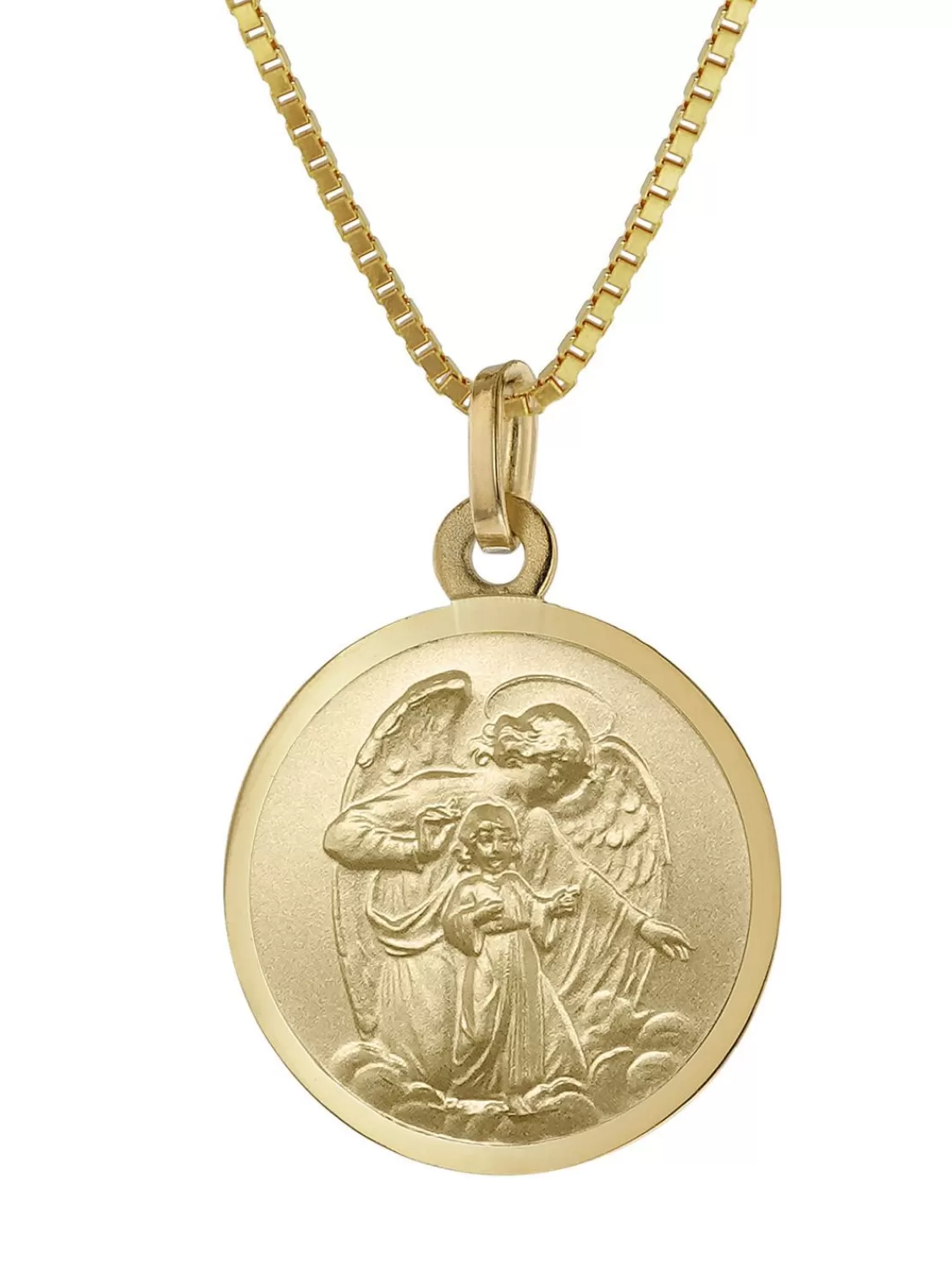 trendor Schutzengel Anhanger O 18 Mm Gold 333 An Goldplattierter Kette | Herrenschmuck