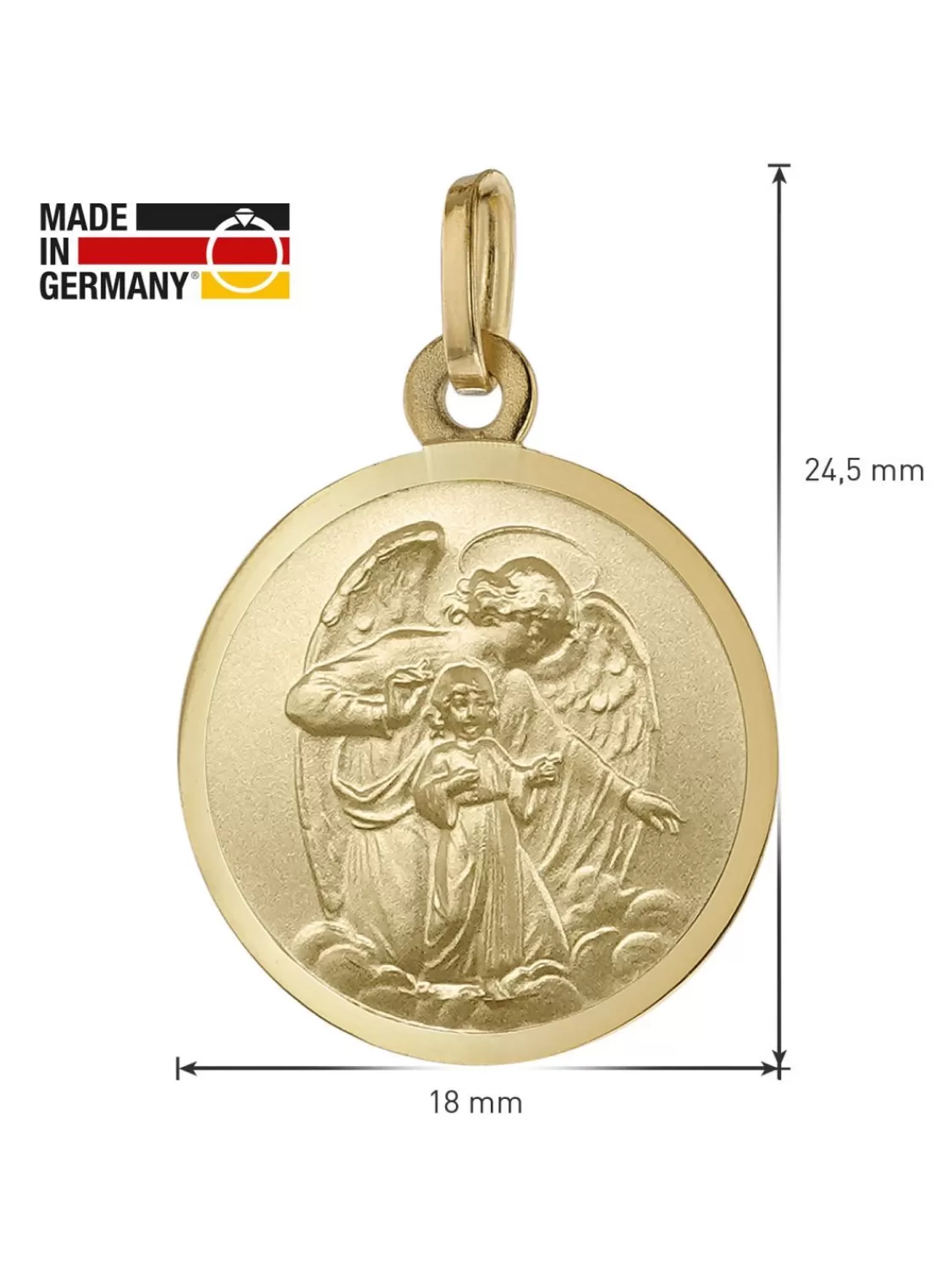 trendor Schutzengel Anhanger O 18 Mm Gold 333 An Goldplattierter Kette | Herrenschmuck
