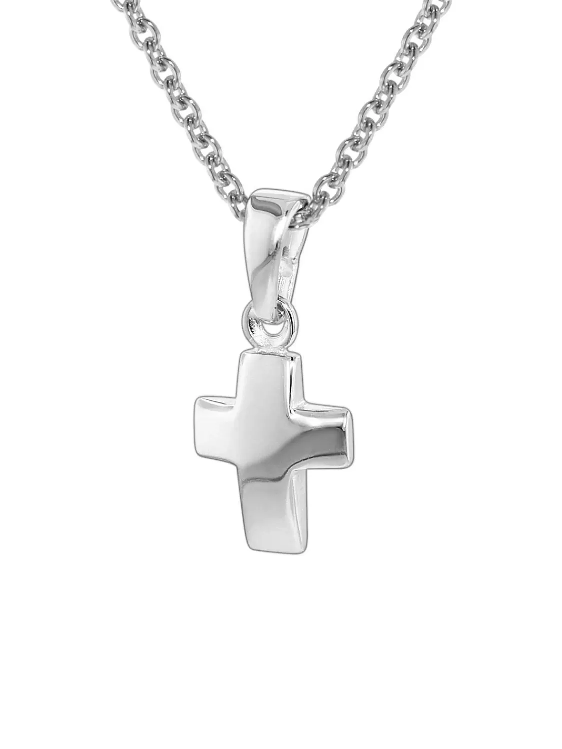 trendor Silber Kinder-Halskette Mit Kreuz-Anhanger | Kinderschmuck