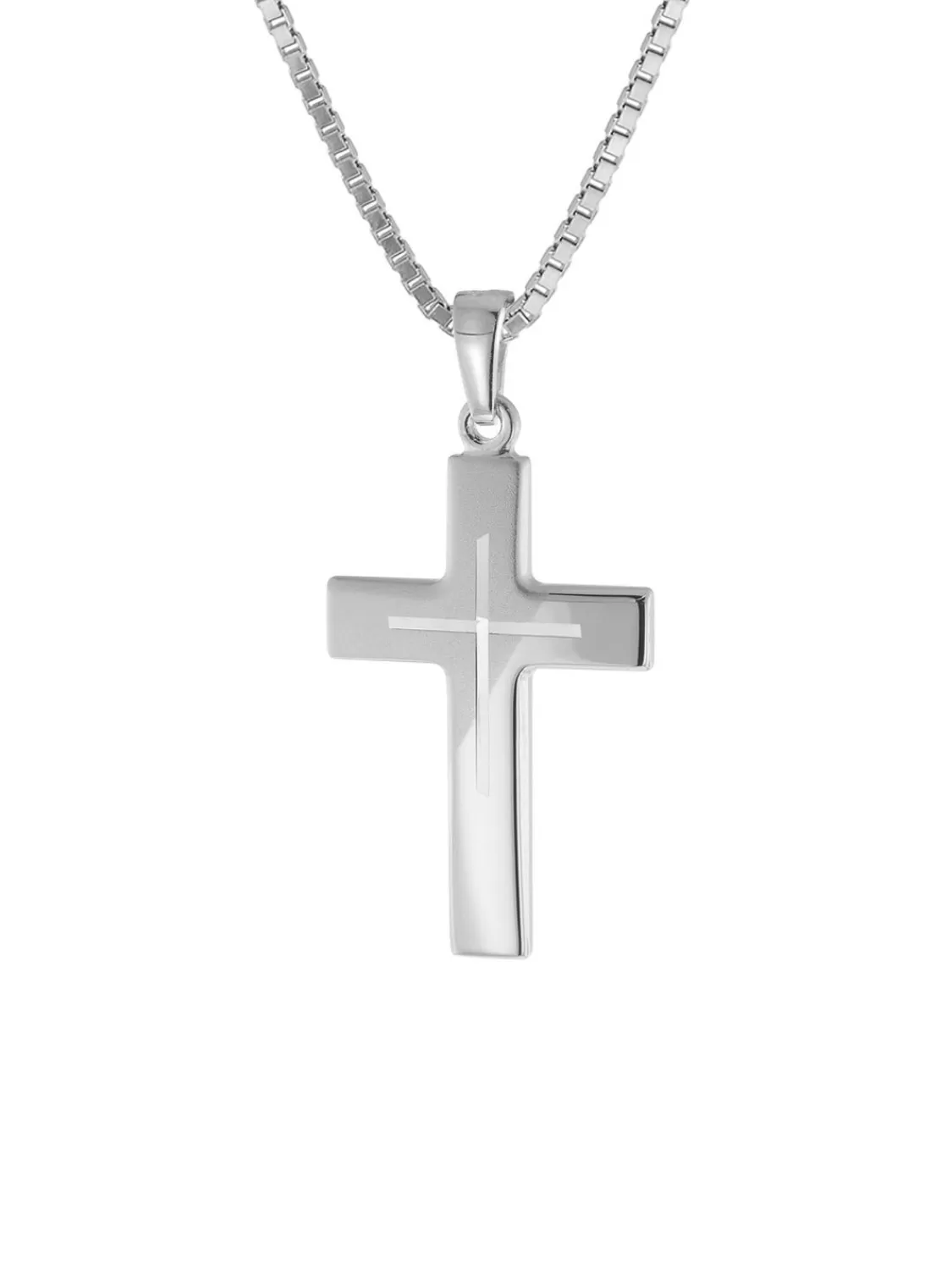 trendor Silber-Herrenkette Mit Kreuz | Herrenschmuck