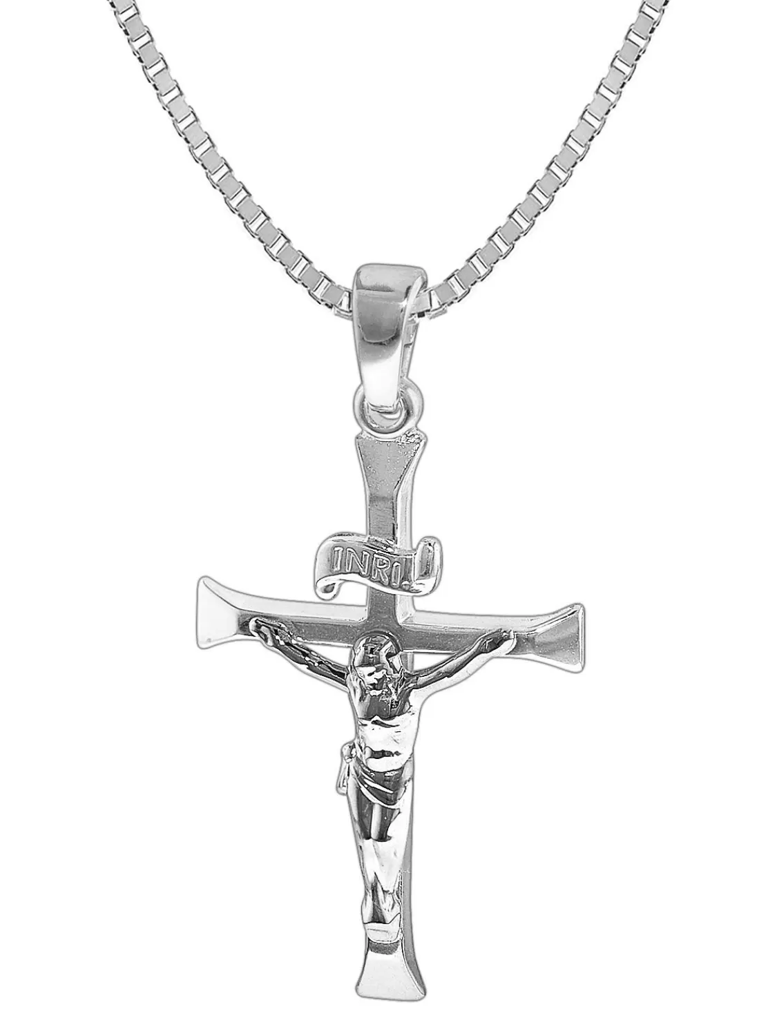 trendor Silber-Herrenkette Mit Kreuz-Anhanger | Herrenschmuck