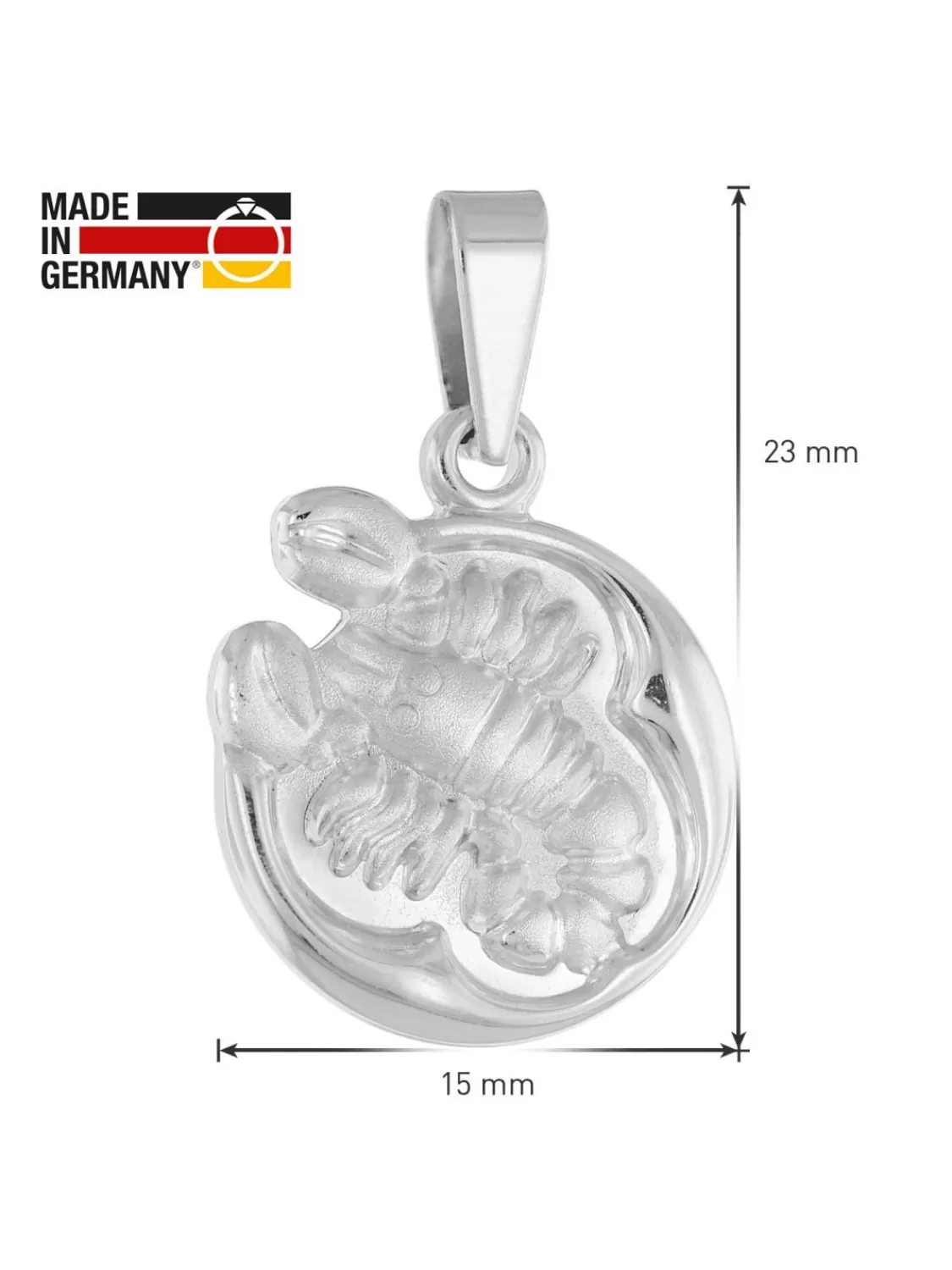 trendor Skorpion Sternzeichen Mit Halskette 925 Silber O 15 Mm | Kinderschmuck