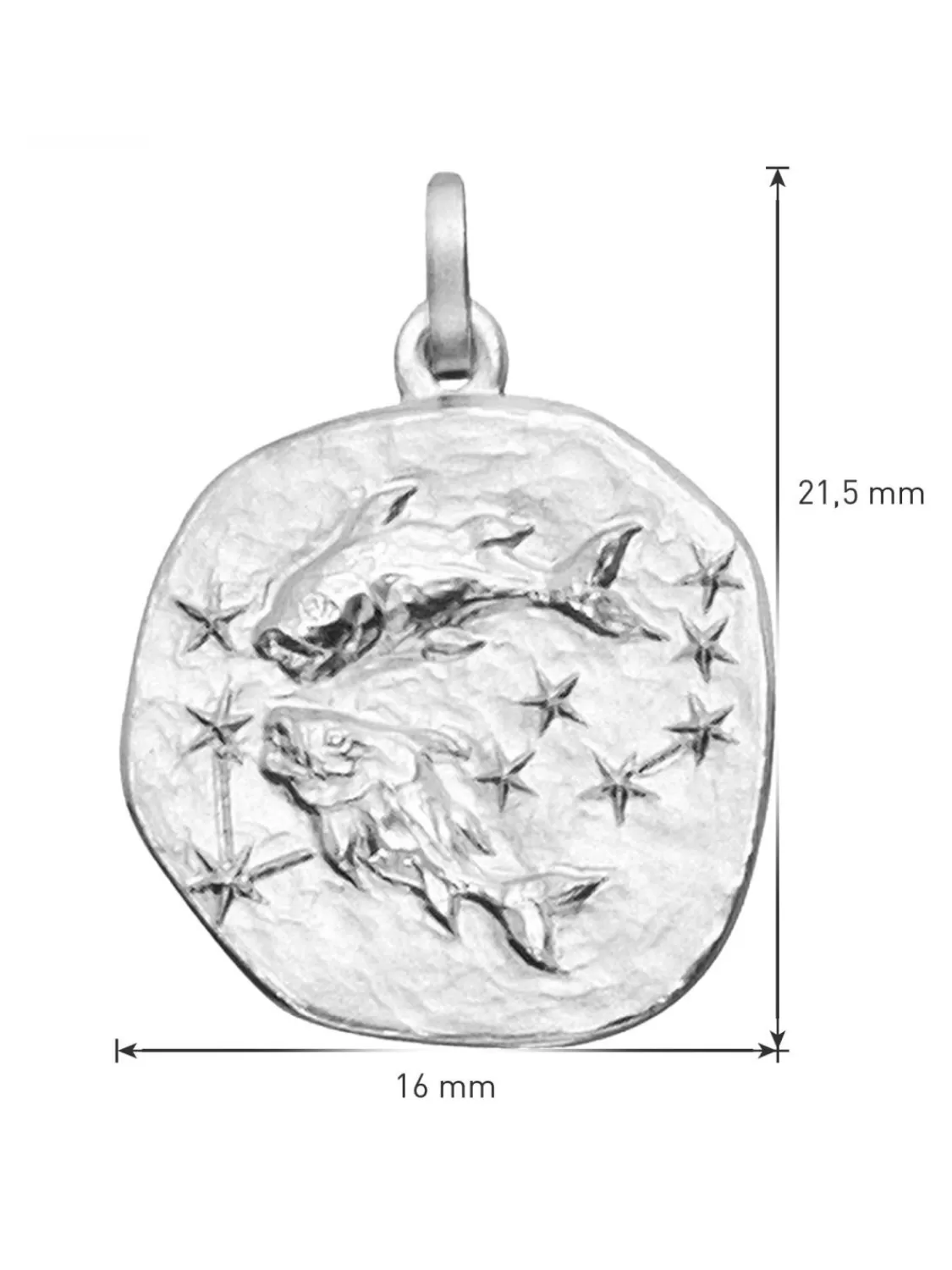 trendor Sternzeichen Fische Mit Halskette 925 Silber O 16 Mm | Herrenschmuck