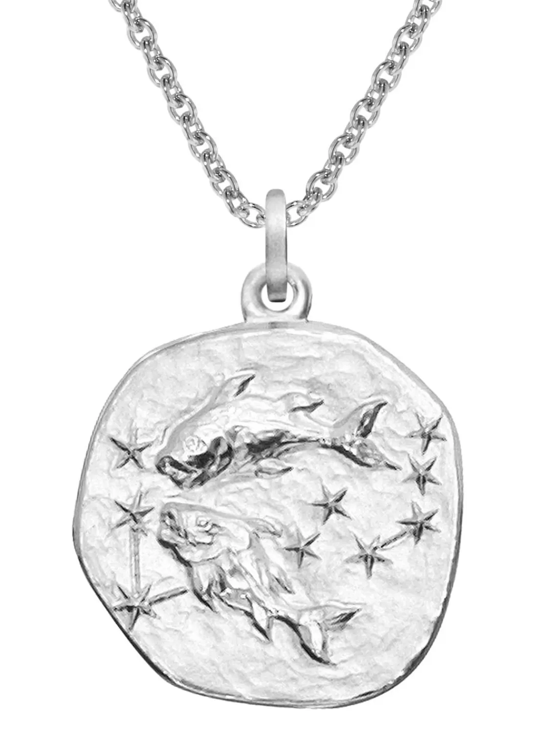 trendor Sternzeichen Fische O 20 Mm Und Halskette 925 Silber | Herrenschmuck