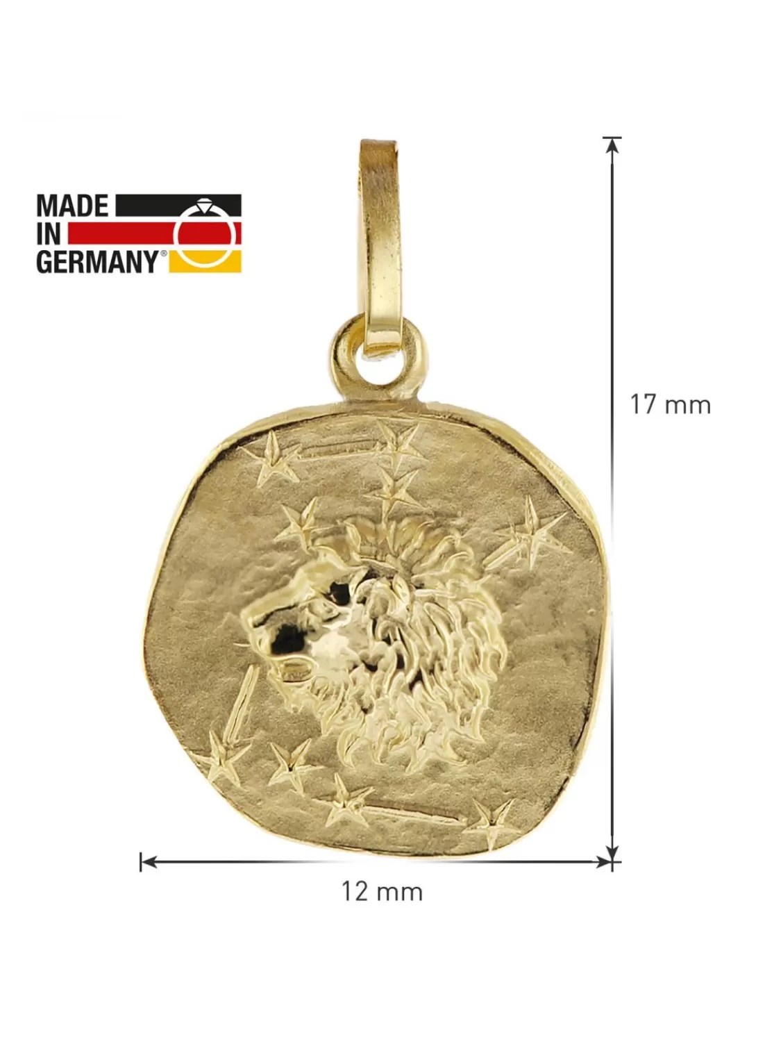 trendor Sternzeichen Fur Kinder Lowe Gold 333 Anhanger + Halskette | Kinderschmuck