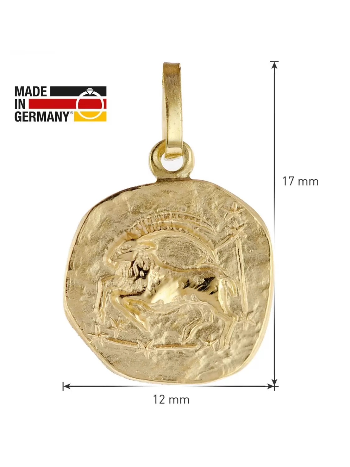trendor Sternzeichen Fur Kinder Steinbock Gold 333 Anhanger + Kette | Kinderschmuck