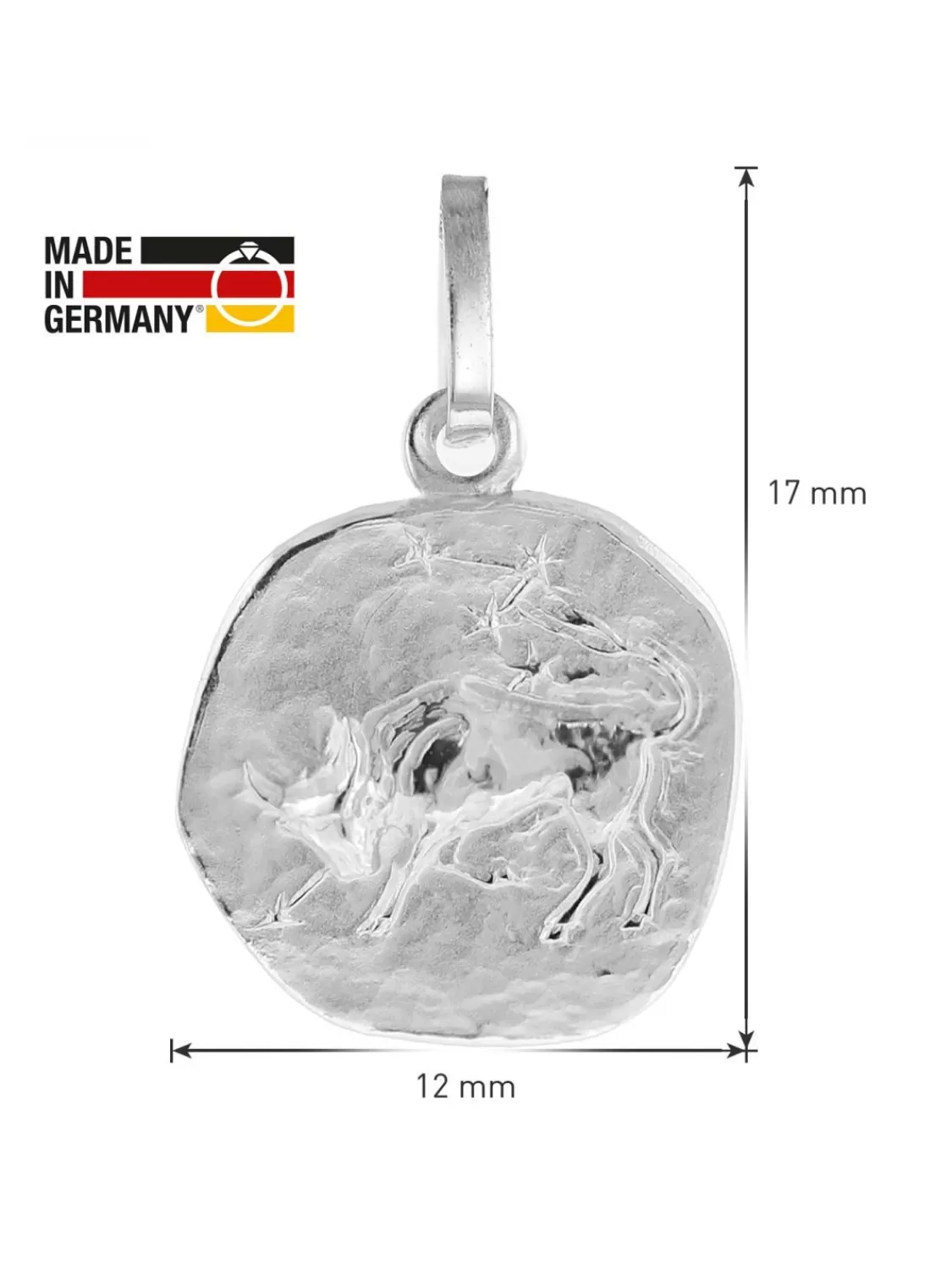 trendor Sternzeichen Fur Kinder Stier Weisgold 333 Anhanger + Kette | Kinderschmuck