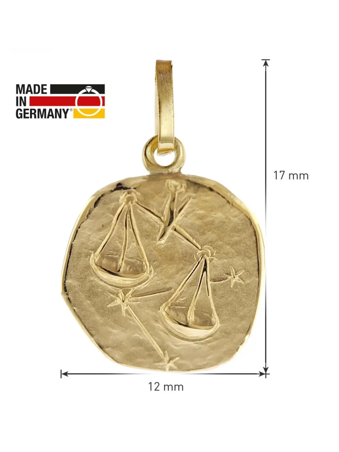 trendor Sternzeichen Fur Kinder Waage Gold 333 Anhanger + Halskette | Kinderschmuck