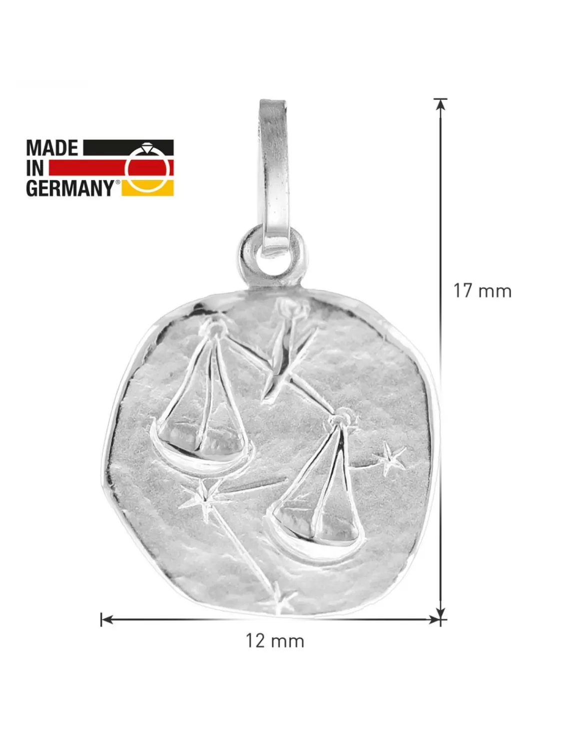 trendor Sternzeichen Fur Kinder Waage Weisgold 333 Anhanger + Kette | Kinderschmuck