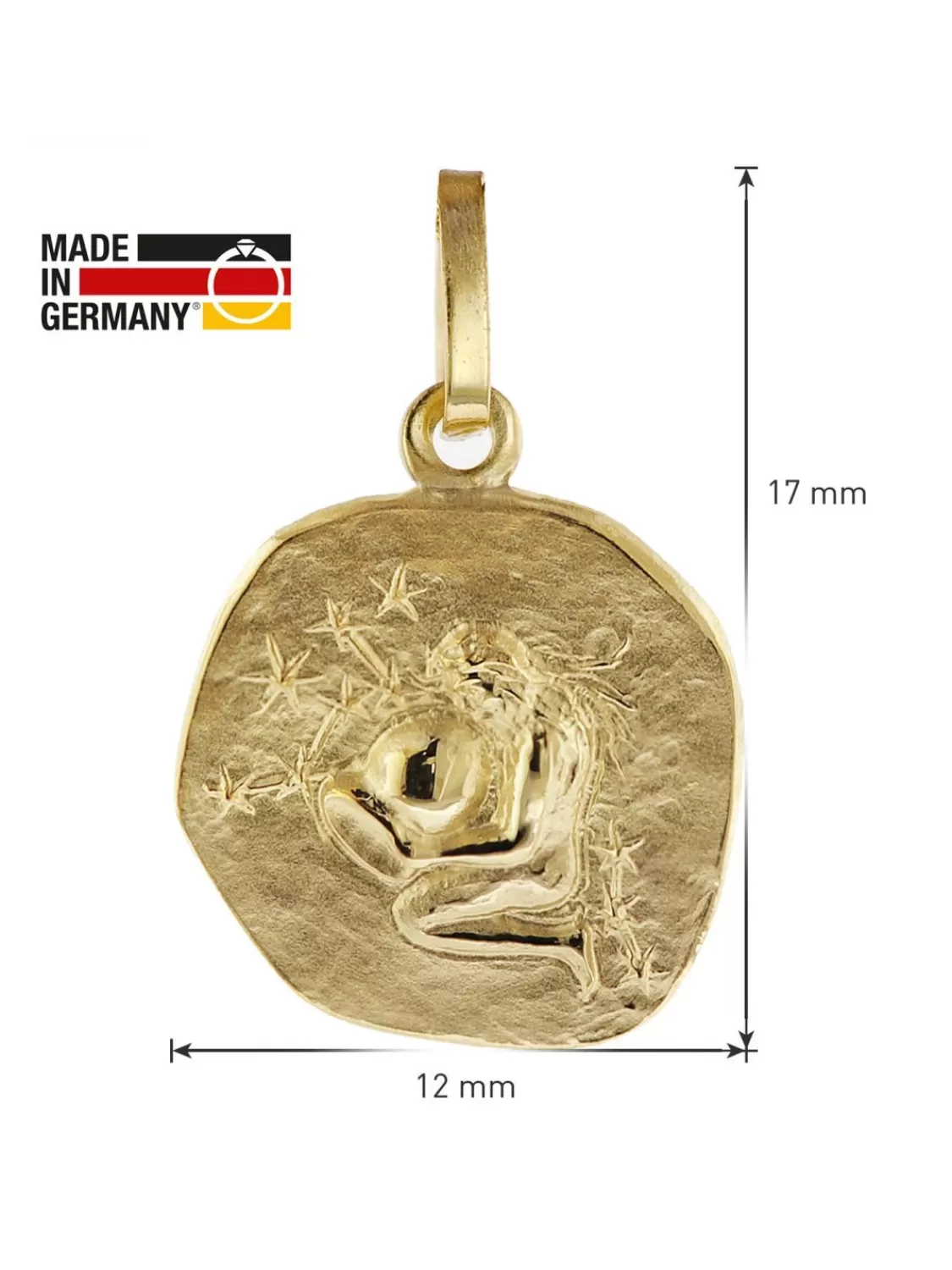 trendor Sternzeichen Fur Kinder Wassermann Gold 333 Anhanger + Kette | Kinderschmuck