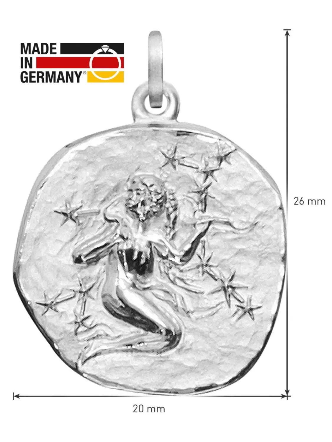 trendor Sternzeichen Jungfrau O 20 Mm Und Halskette 925 Silber | Herrenschmuck