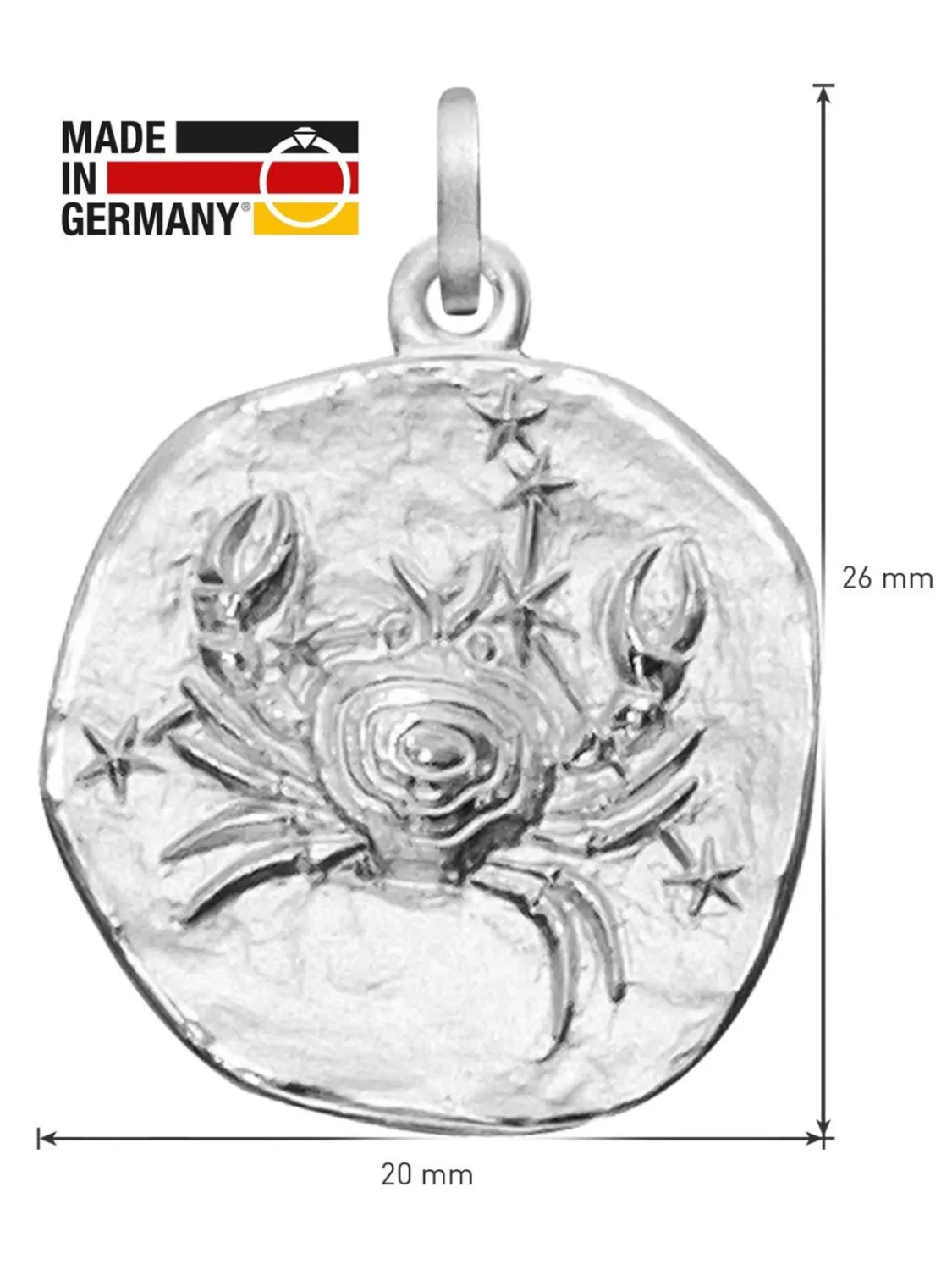 trendor Sternzeichen Krebs O 20 Mm Und Halskette 925 Silber | Herrenschmuck