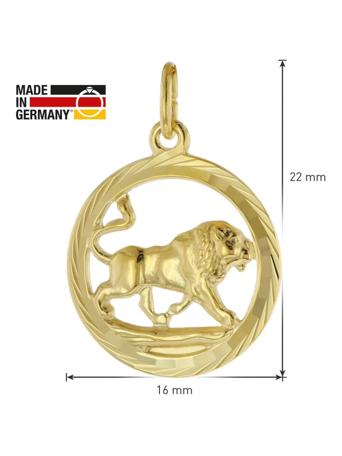 trendor Sternzeichen Lowe 333 Gold Anhanger O 16 Mm | Herrenschmuck