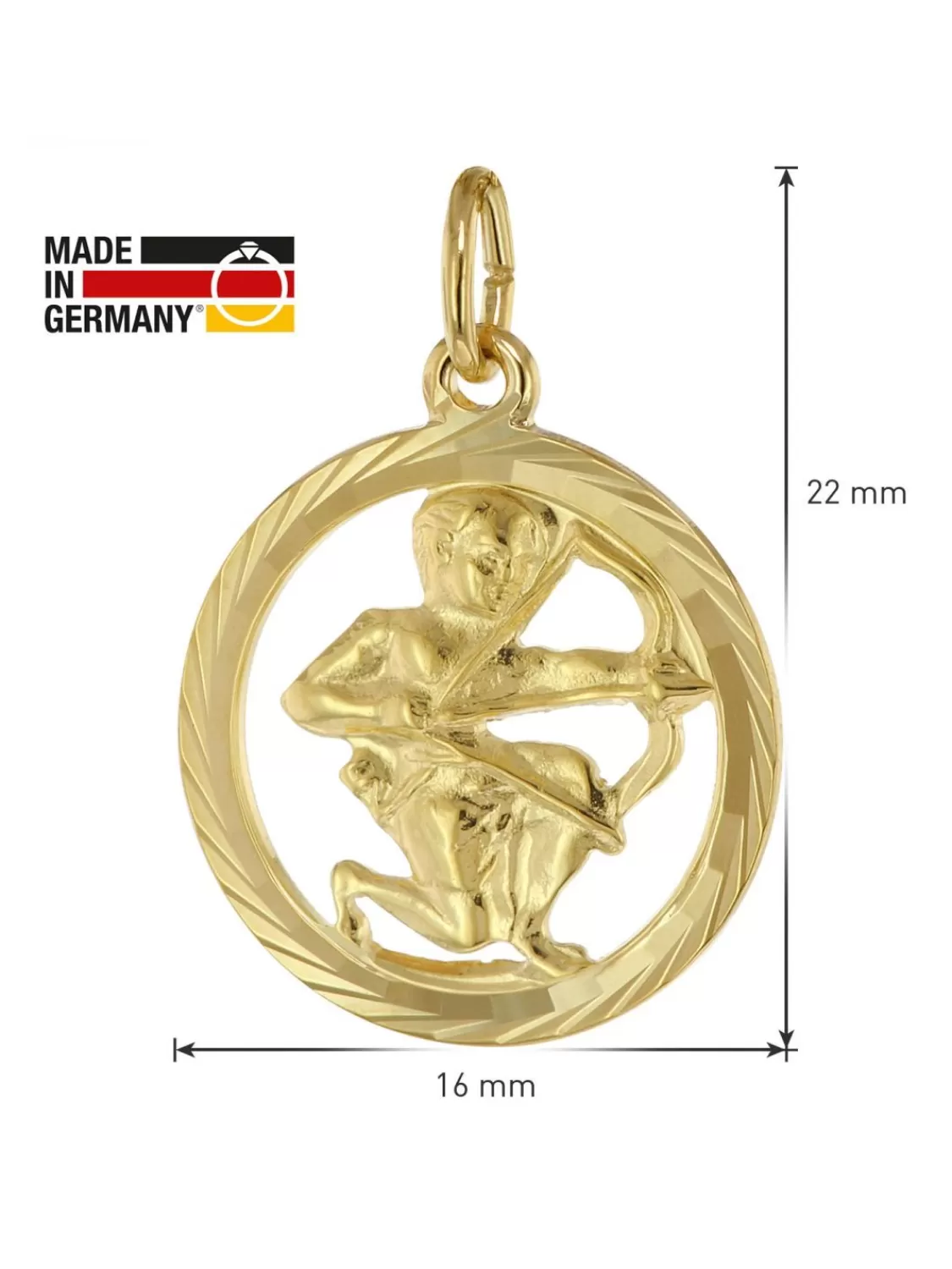 trendor Sternzeichen Schutze Gold 333 Anhanger O 16 Mm + Halskette | Damenschmuck