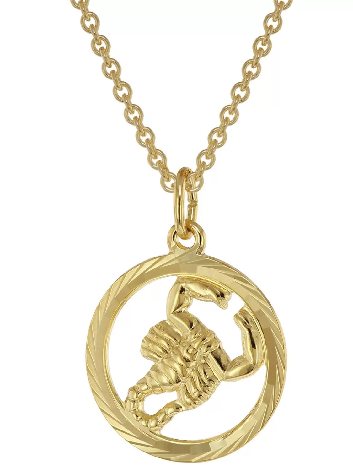 trendor Sternzeichen Skorpion Gold 333 Anhanger O 16 Mm + Halskette | Damenschmuck