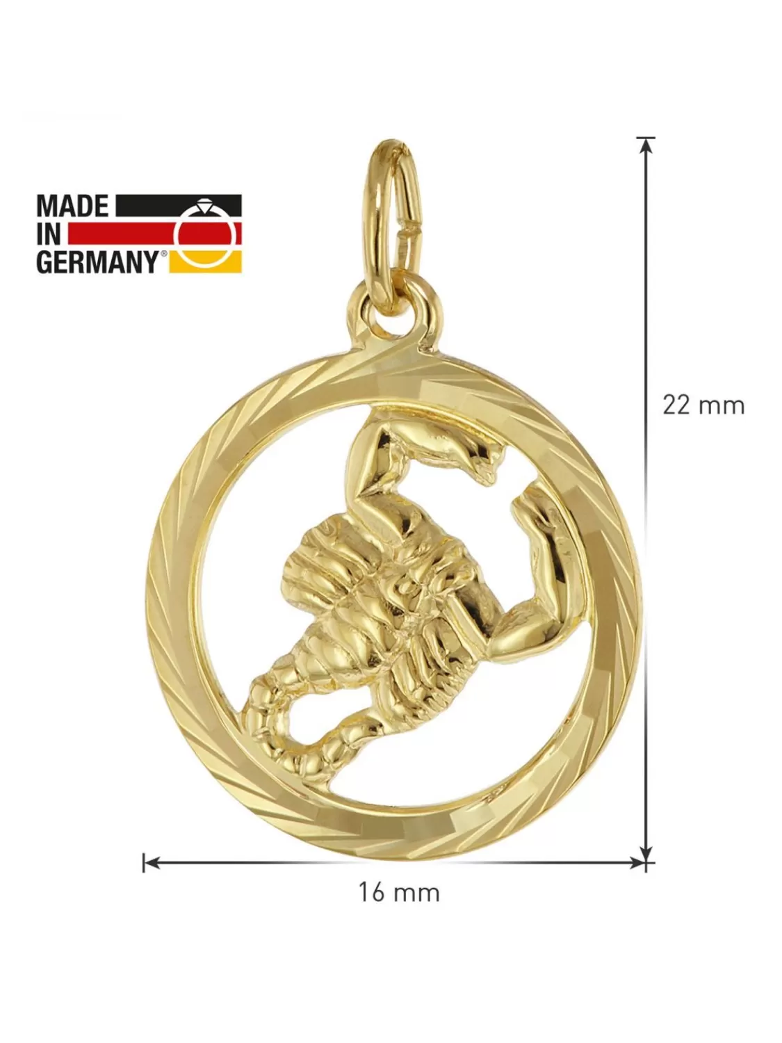 trendor Sternzeichen Skorpion Gold 333 Anhanger O 16 Mm + Halskette | Damenschmuck