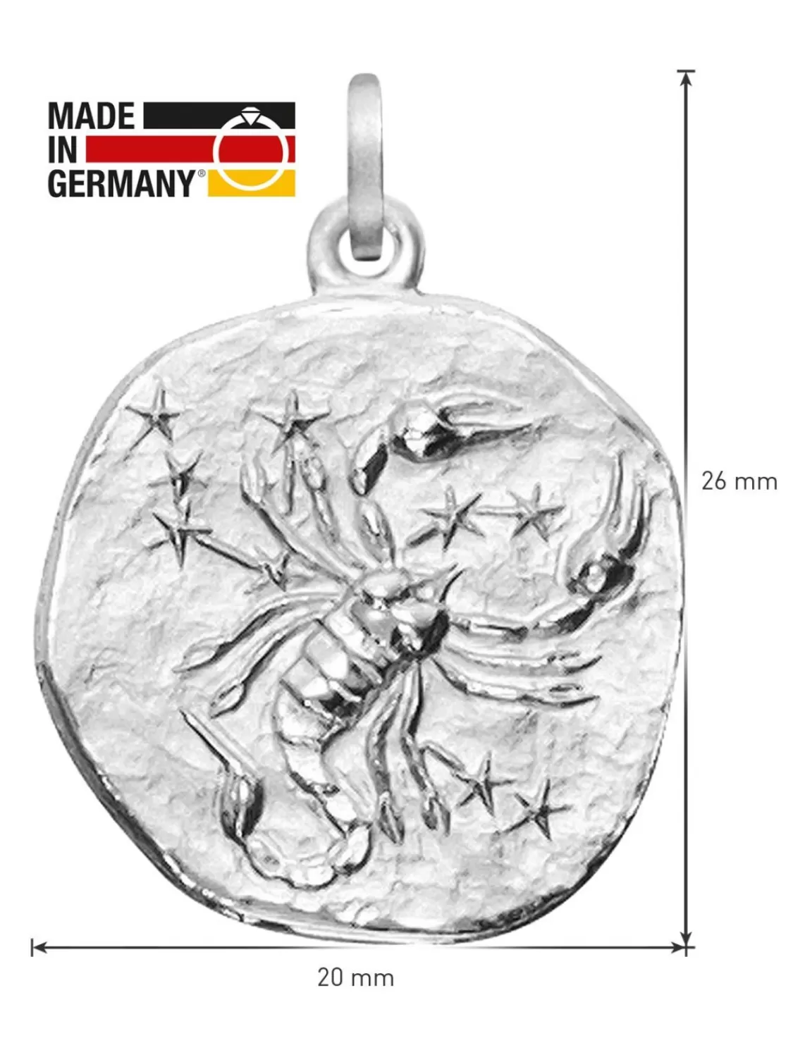 trendor Sternzeichen Skorpion O 20 Mm Und Halskette 925 Silber | Herrenschmuck