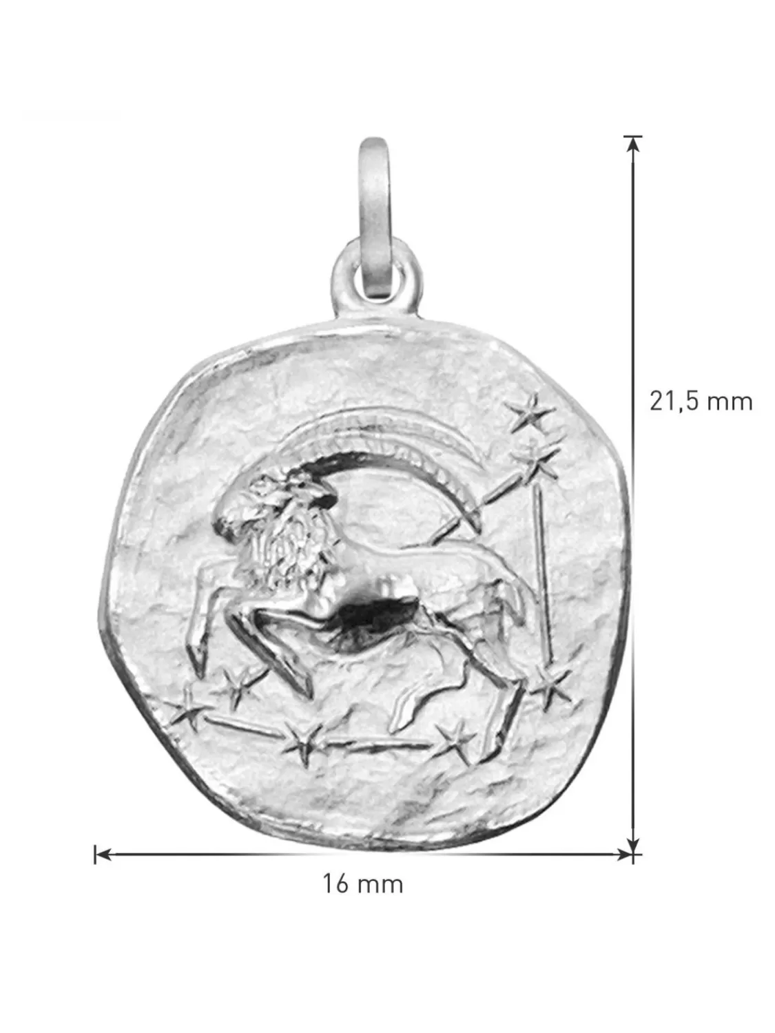 trendor Sternzeichen Steinbock Mit Halskette 925 Silber O 16 Mm | Herrenschmuck