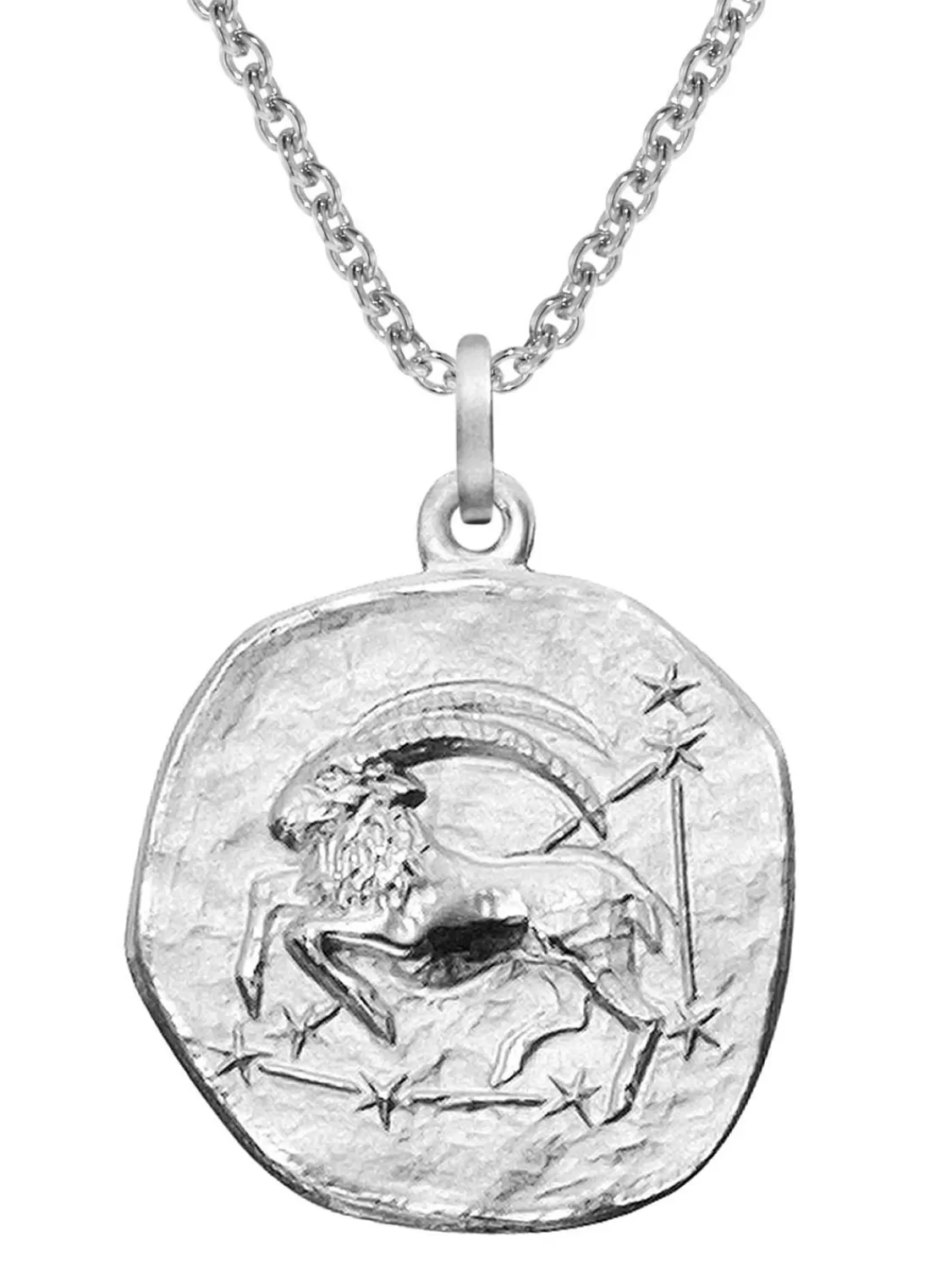 trendor Sternzeichen Steinbock O 20 Mm Und Halskette 925 Silber | Herrenschmuck