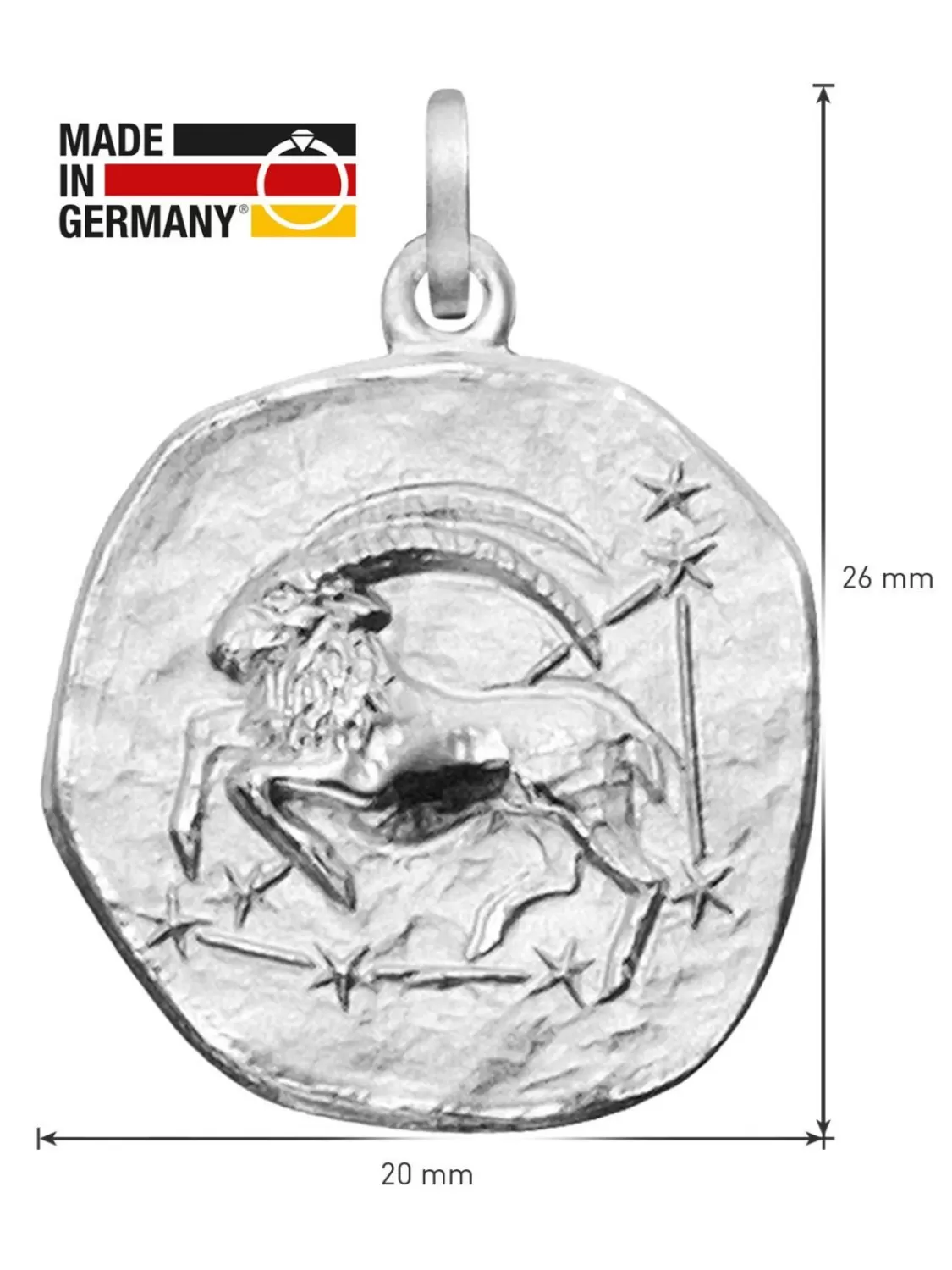 trendor Sternzeichen Steinbock O 20 Mm Und Halskette 925 Silber | Herrenschmuck