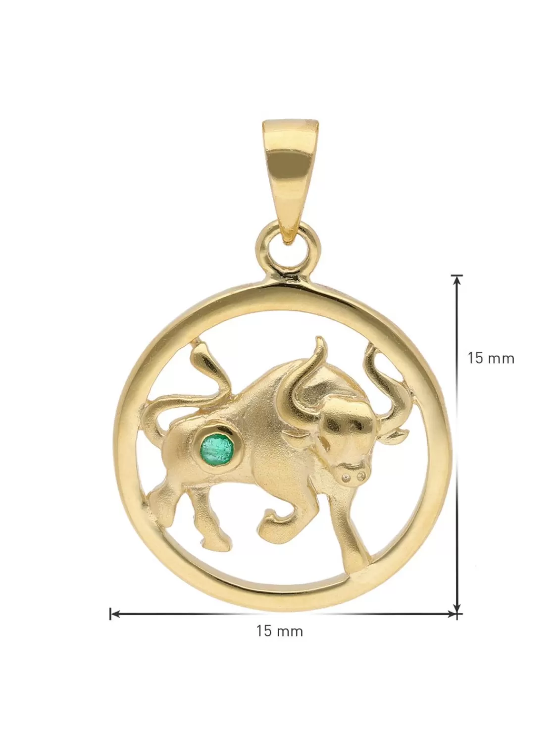 trendor Sternzeichen Stier Gold 333 Mit Smaragd + Vergoldete Kette | Damenschmuck