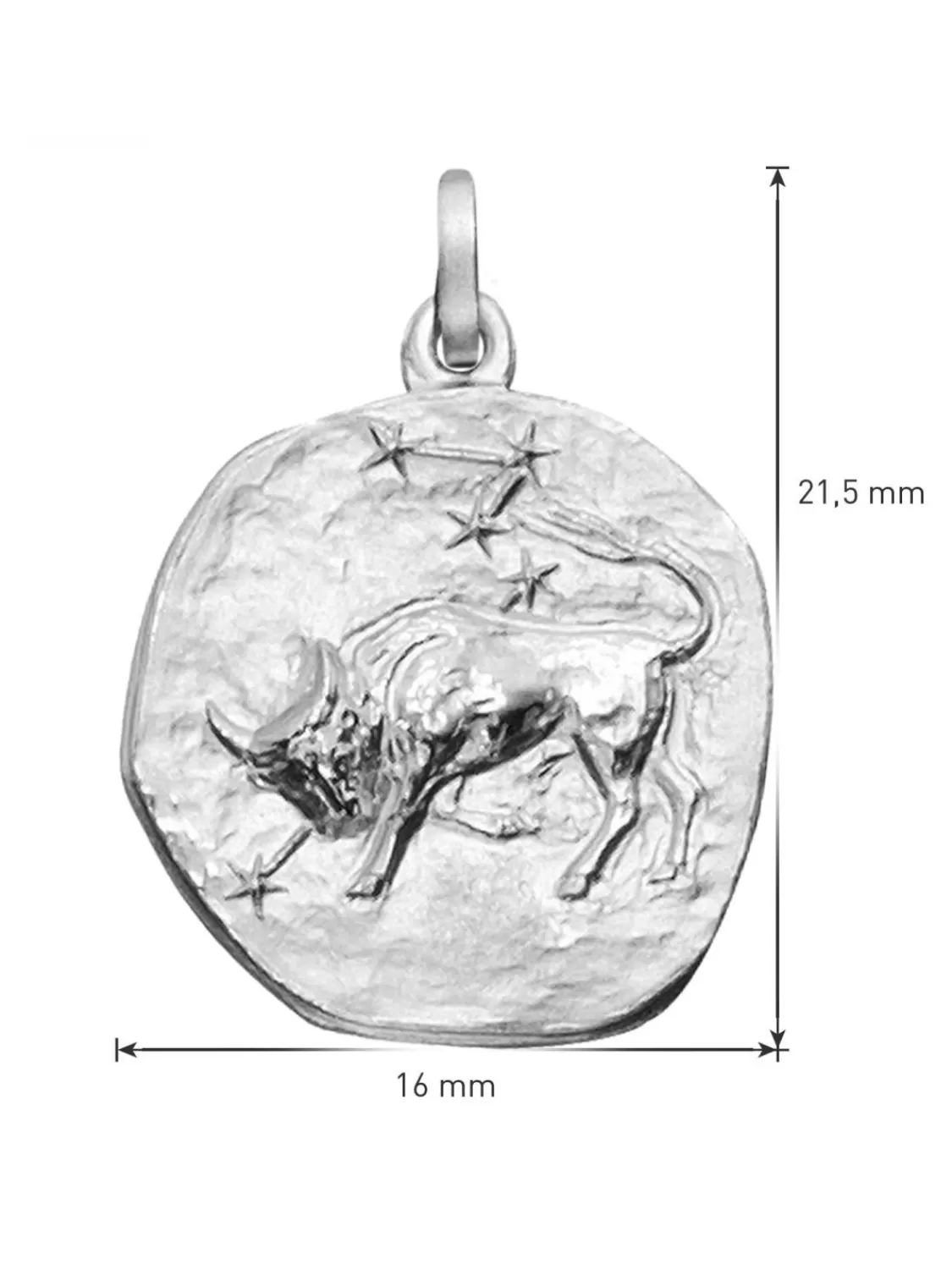 trendor Sternzeichen Stier Mit Halskette 925 Silber O 16 Mm | Herrenschmuck