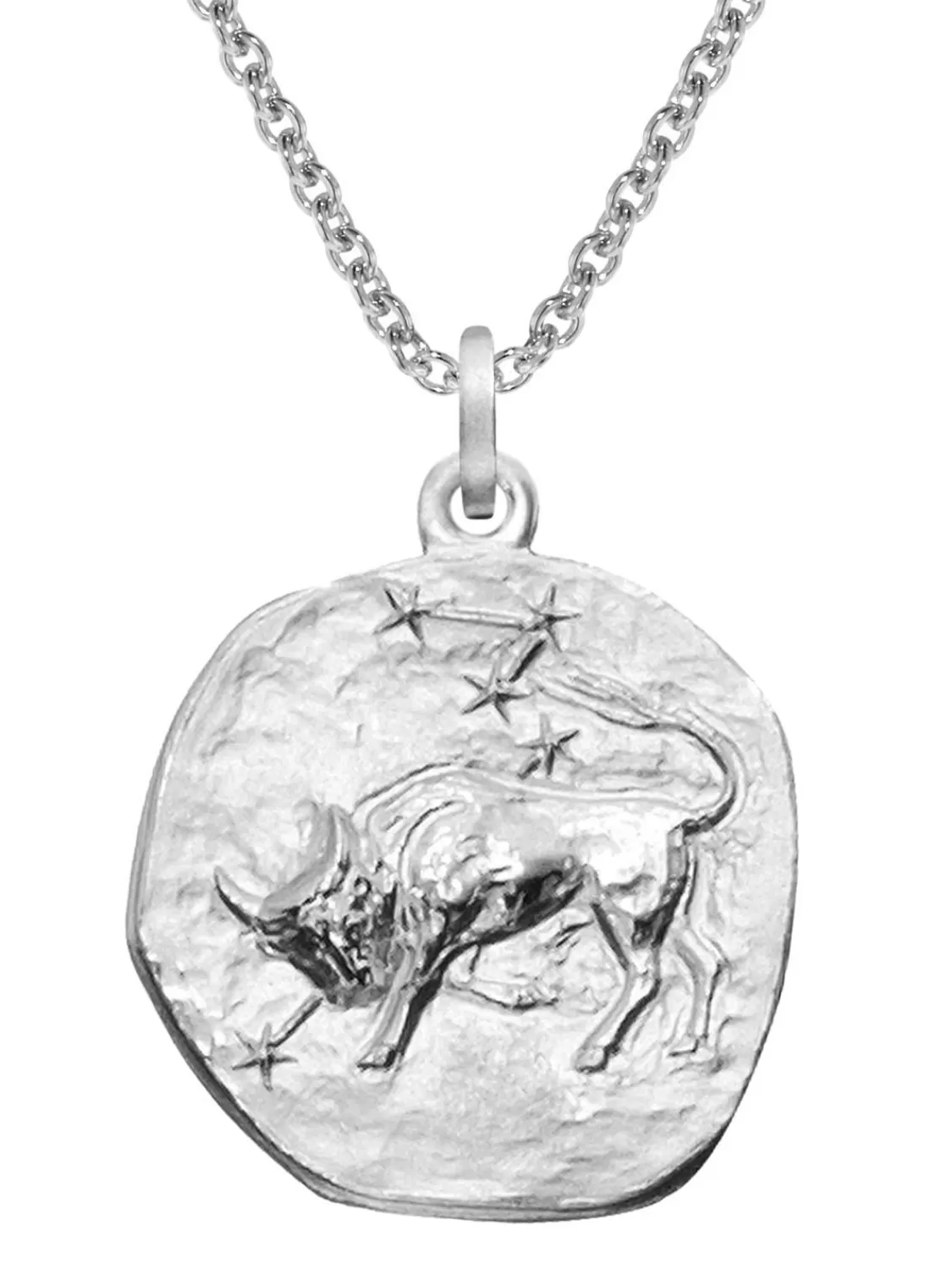 trendor Sternzeichen Stier O 20 Mm Und Halskette 925 Silber | Herrenschmuck