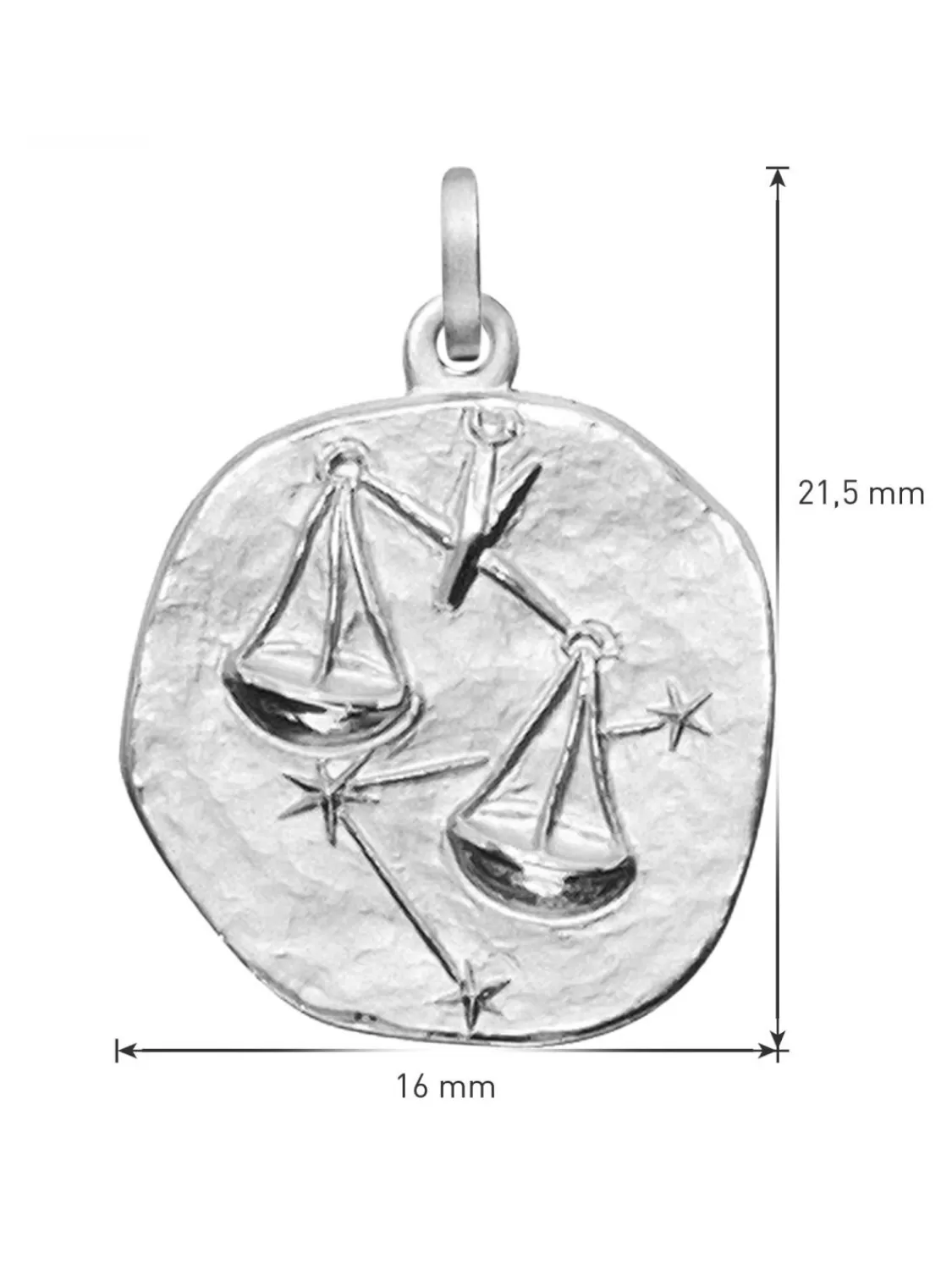 trendor Sternzeichen Waage Mit Halskette 925 Silber O 16 Mm | Herrenschmuck