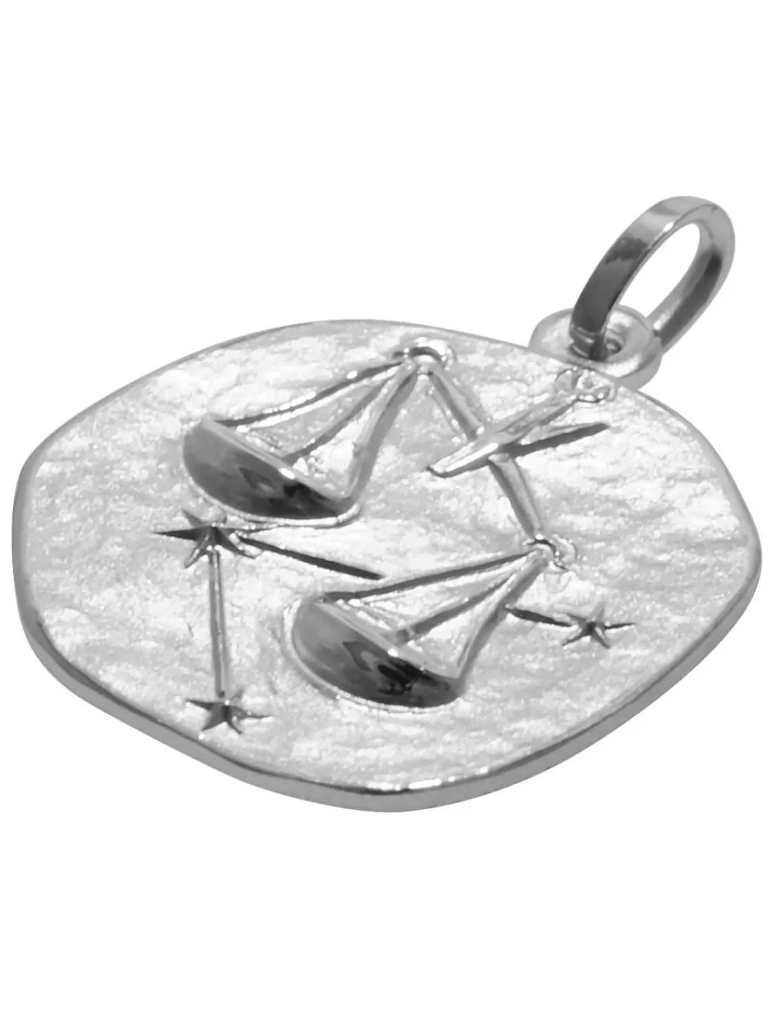 trendor Sternzeichen Waage Weisgold 333 / 8 Karat Anhanger O 16 Mm | Herrenschmuck