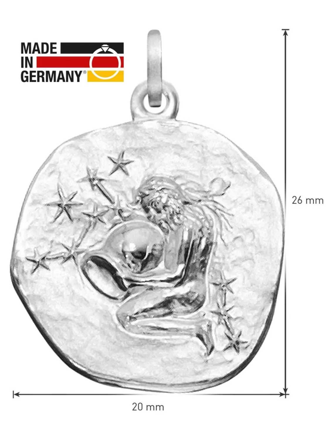 trendor Sternzeichen Wassermann O 20 Mm Und Halskette 925 Silber | Herrenschmuck