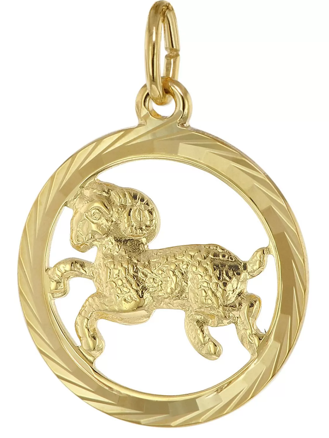 trendor Sternzeichen Widder 333 Gold Anhanger O 16 Mm | Herrenschmuck
