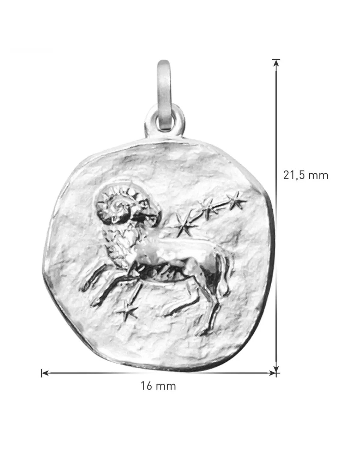 trendor Sternzeichen Widder Mit Halskette 925 Silber O 16 Mm | Herrenschmuck