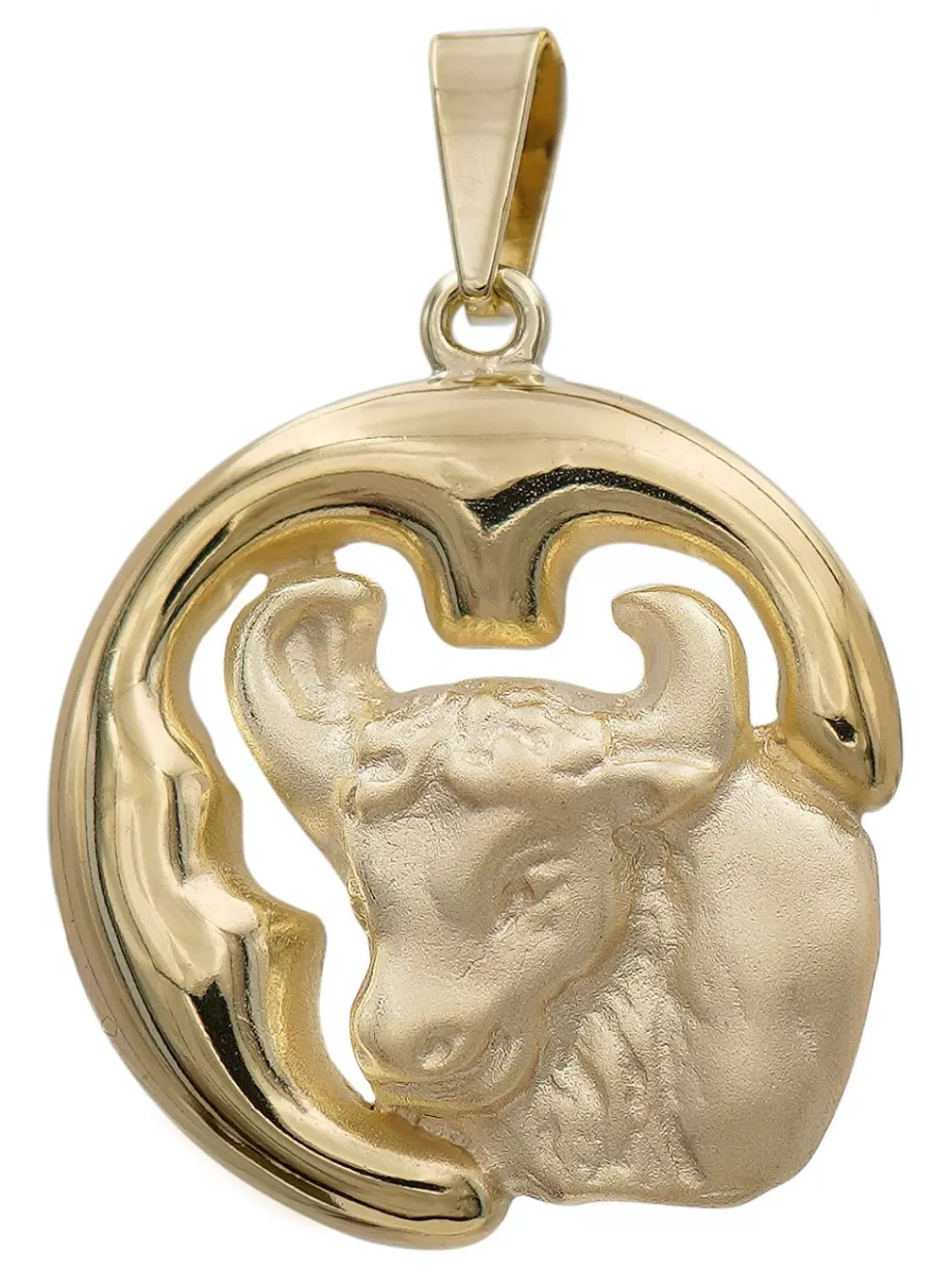 trendor Stier Sternzeichen Anhanger Gold 333 (8 Karat) O 21 Mm | Herrenschmuck