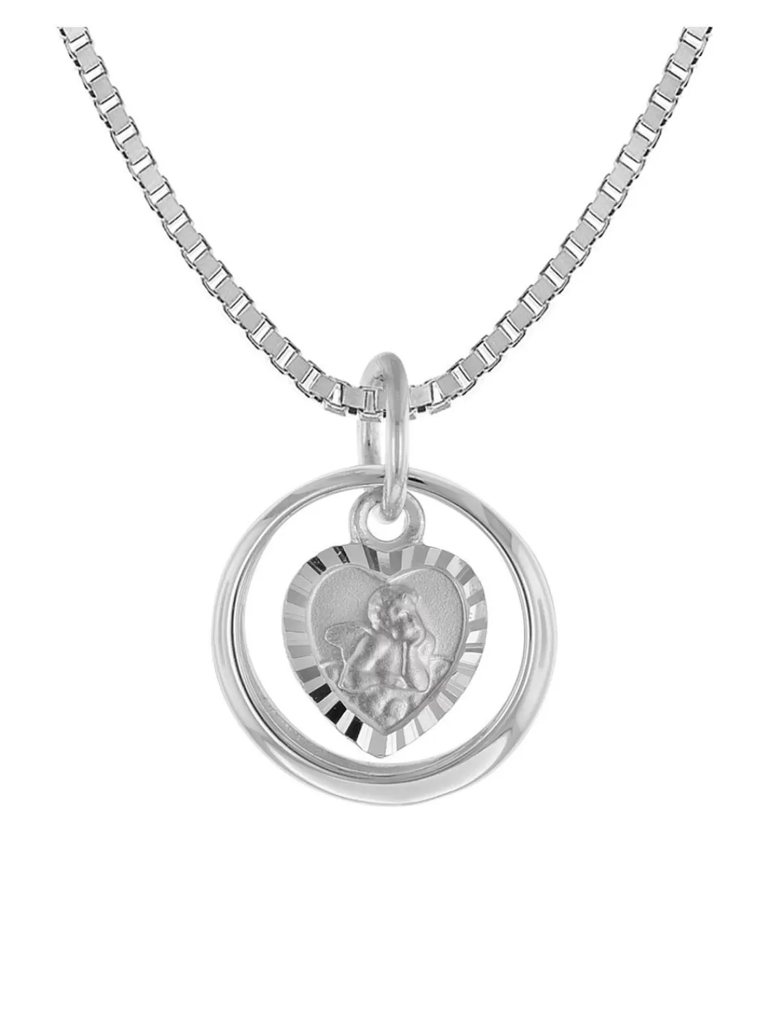 trendor Taufkette 925 Silber Taufring Mit Engelherz | Kinderschmuck