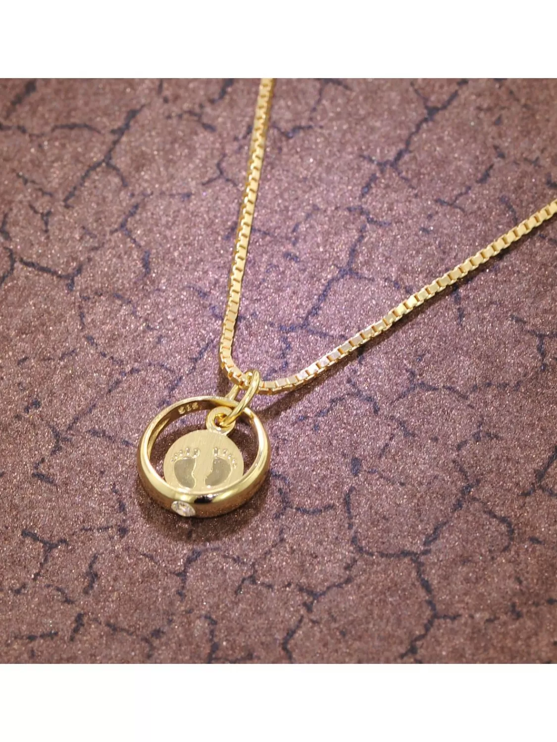 trendor Taufring Babyfuse Gold 585 / 14 Karat Mit Vergoldeter Kette | Kinderschmuck