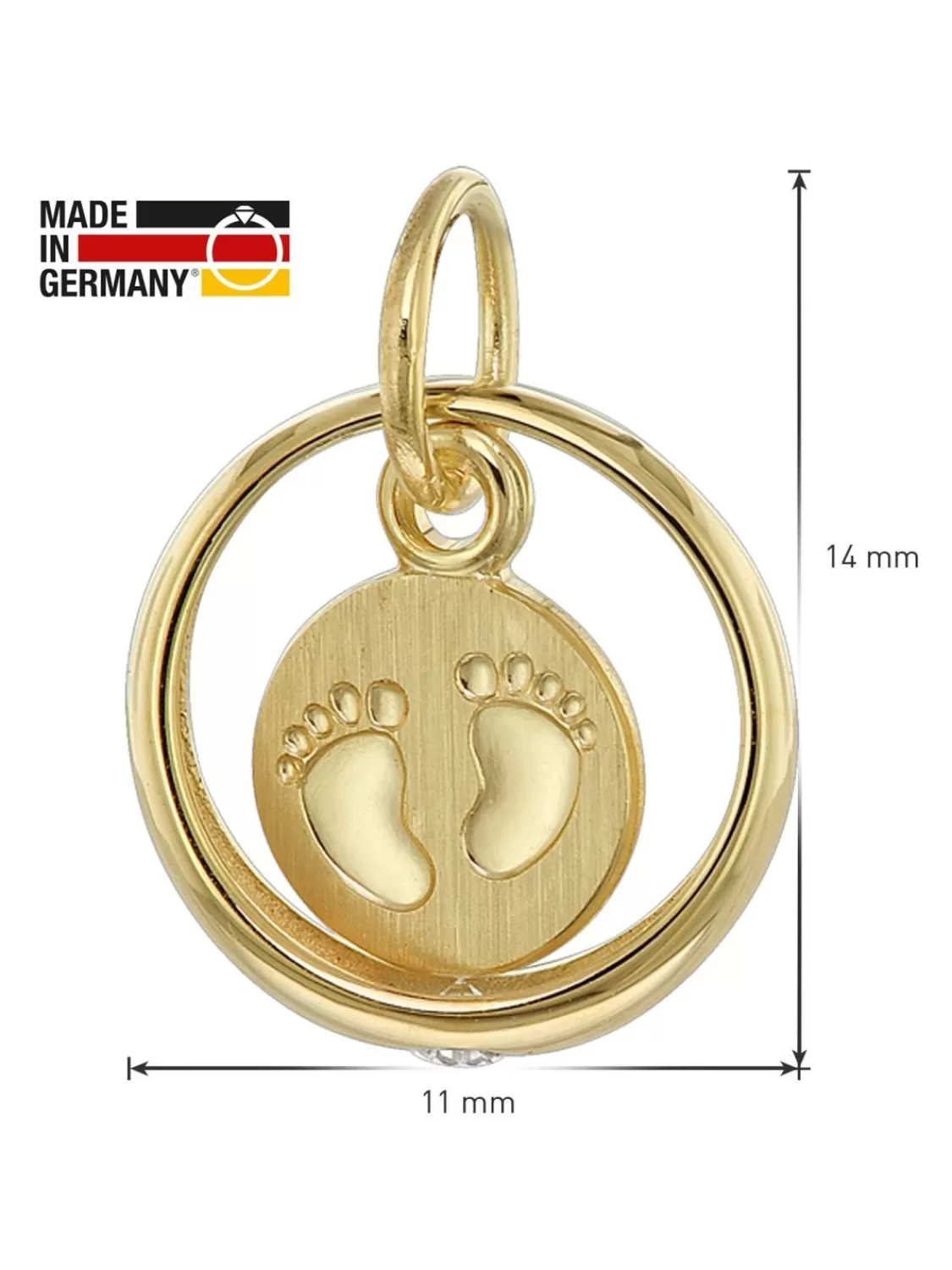 trendor Taufring Babyfuse Gold 585 / 14 Karat Mit Vergoldeter Kette | Kinderschmuck