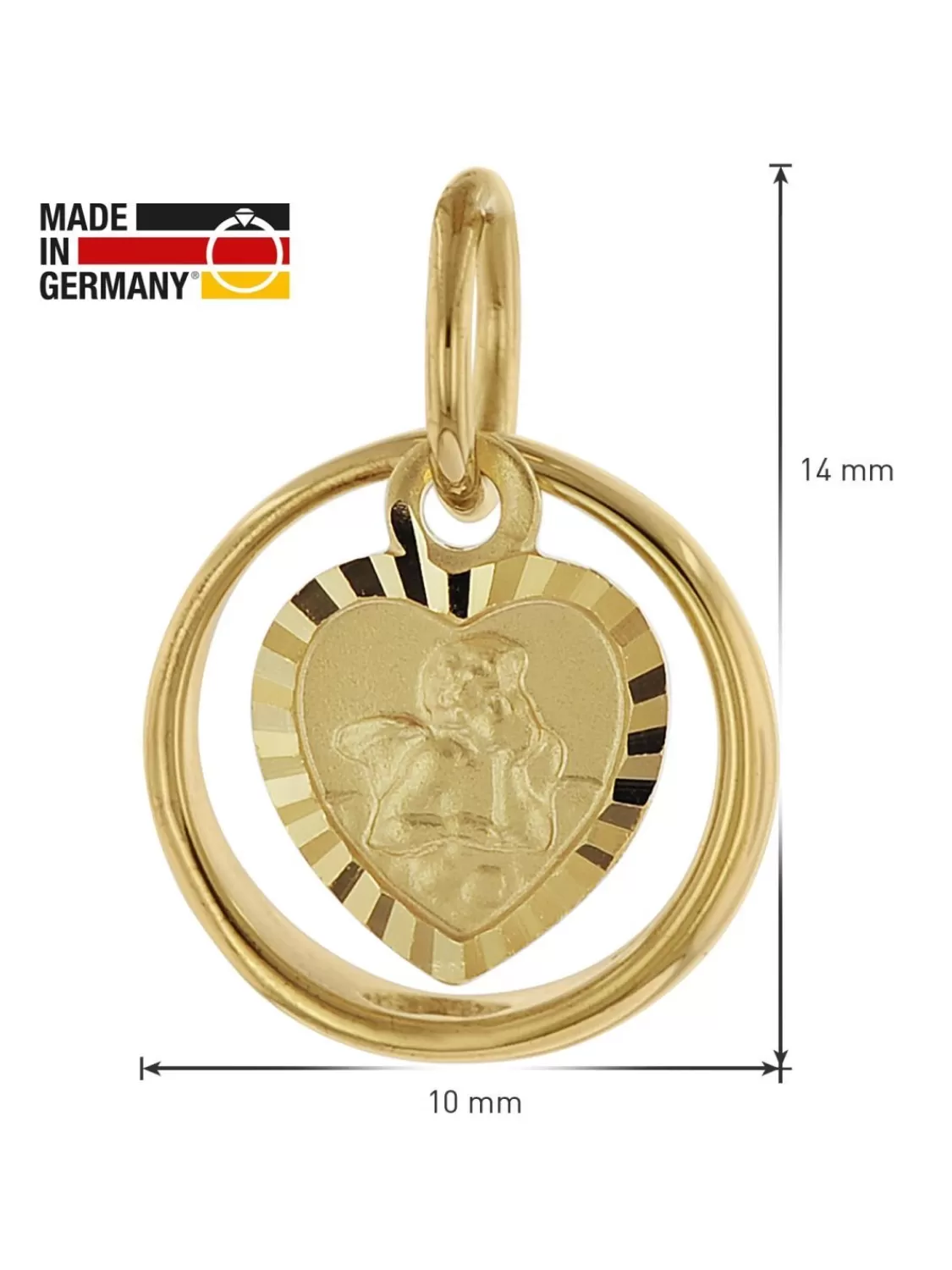 trendor Taufring Mit Engel-Herz Gold 585 / 14K Mit Plattierter Halskette | Kinderschmuck