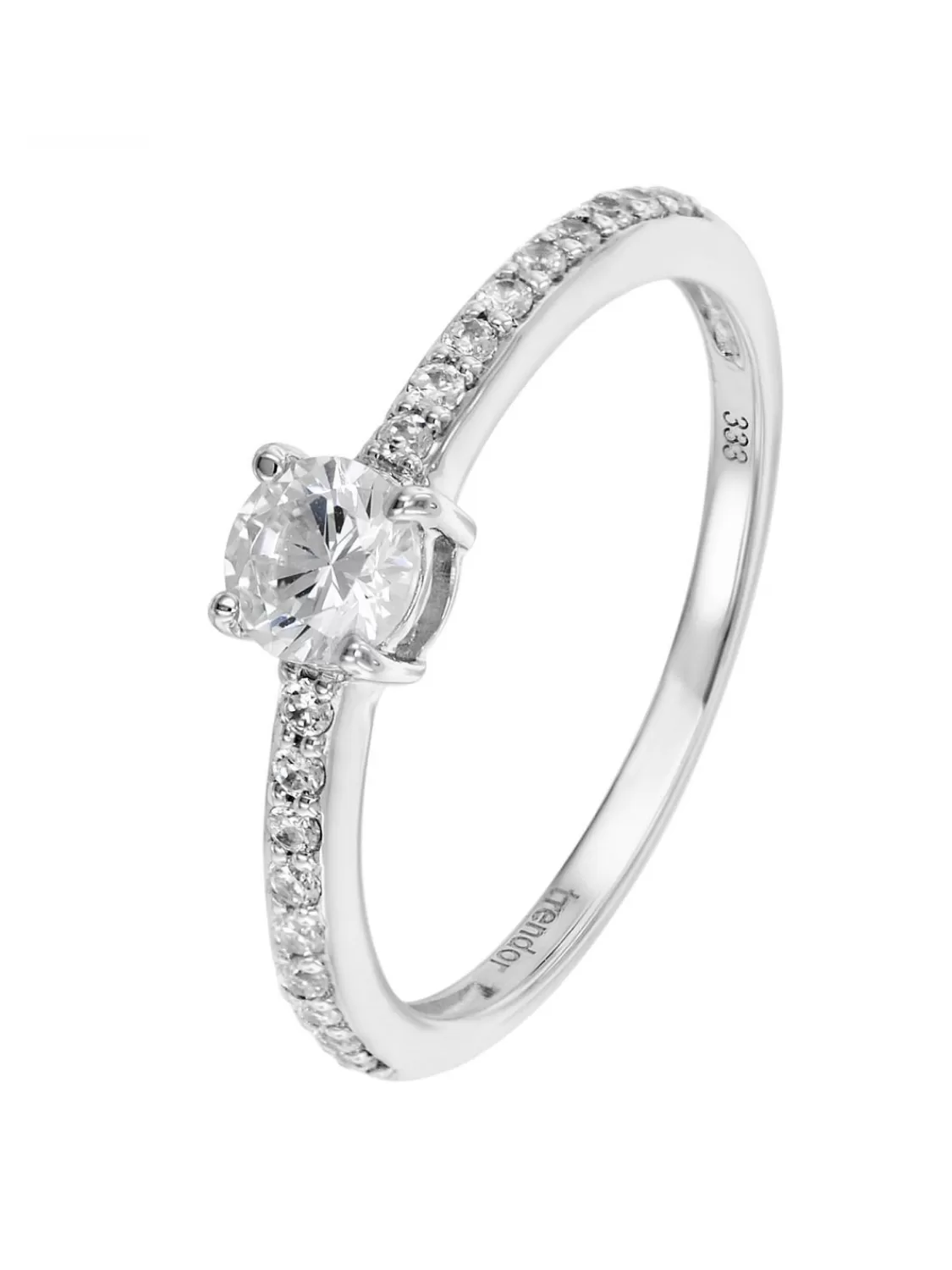 trendor Verlobungsring Weisgold 333 (8 Karat) Damenring Mit 19 Zirkonias | Damenschmuck