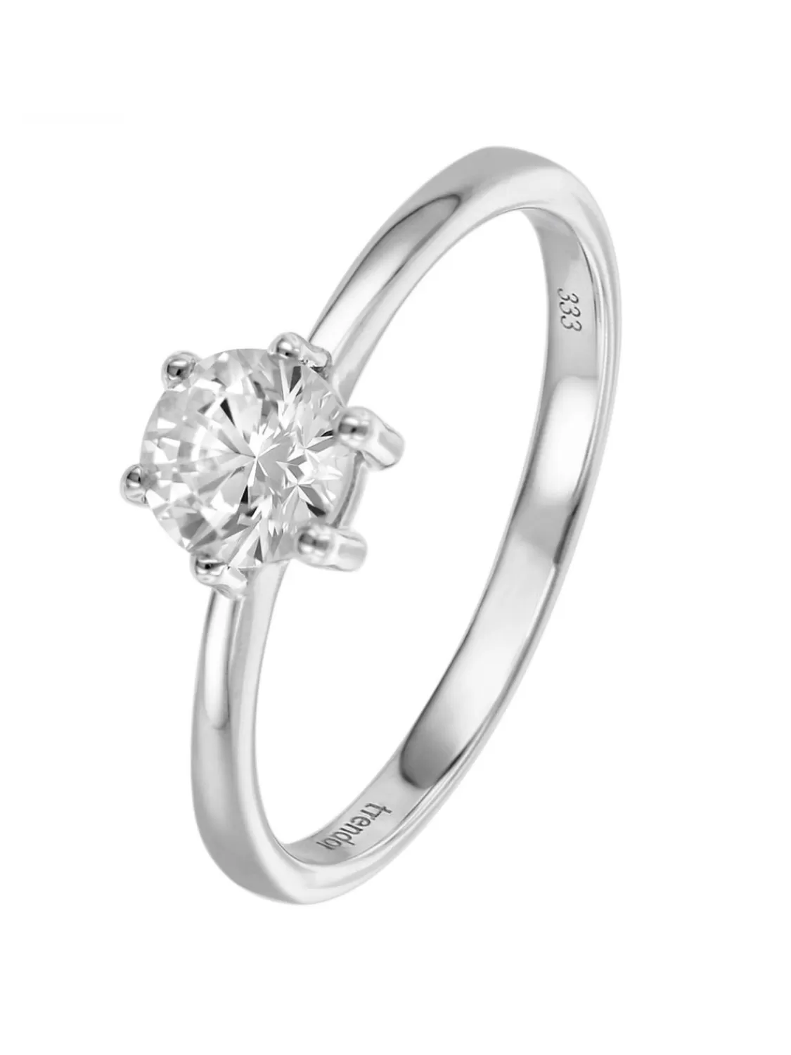 trendor Verlobungsring Weisgold 333 / 8 Karat Damenring Mit Zirkonia | Damenschmuck