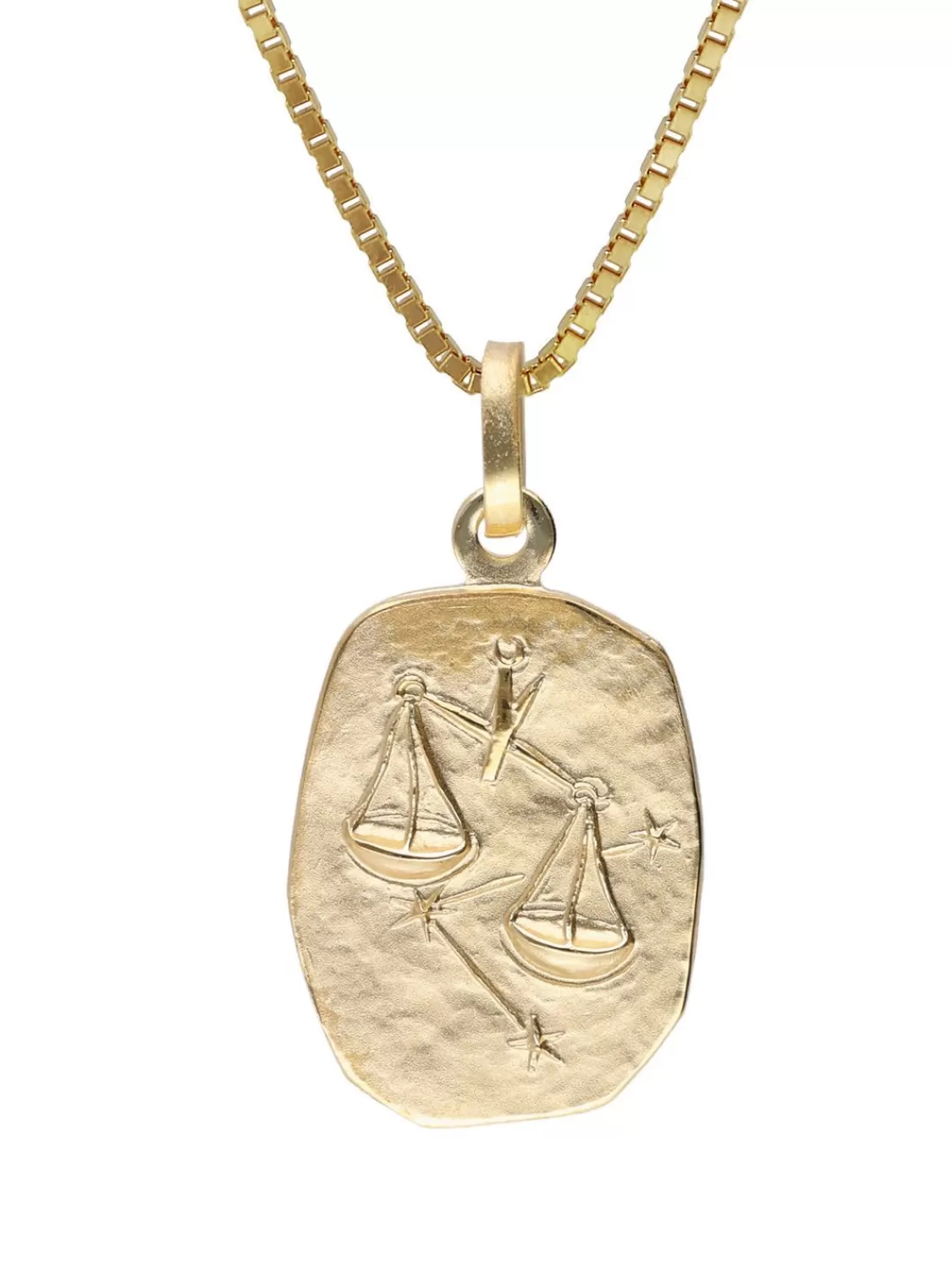 trendor Waage Sternzeichen Gold 333 / 8K Mit Vergoldeter Silberkette | Herrenschmuck