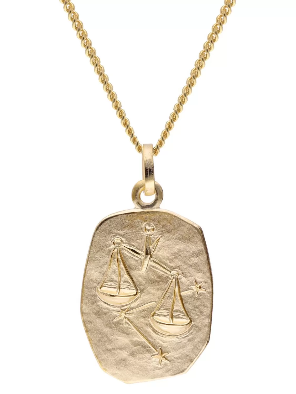 trendor Waage Sternzeichen Gold 333 / 8K Mit Vergoldeter Silberkette | Herrenschmuck