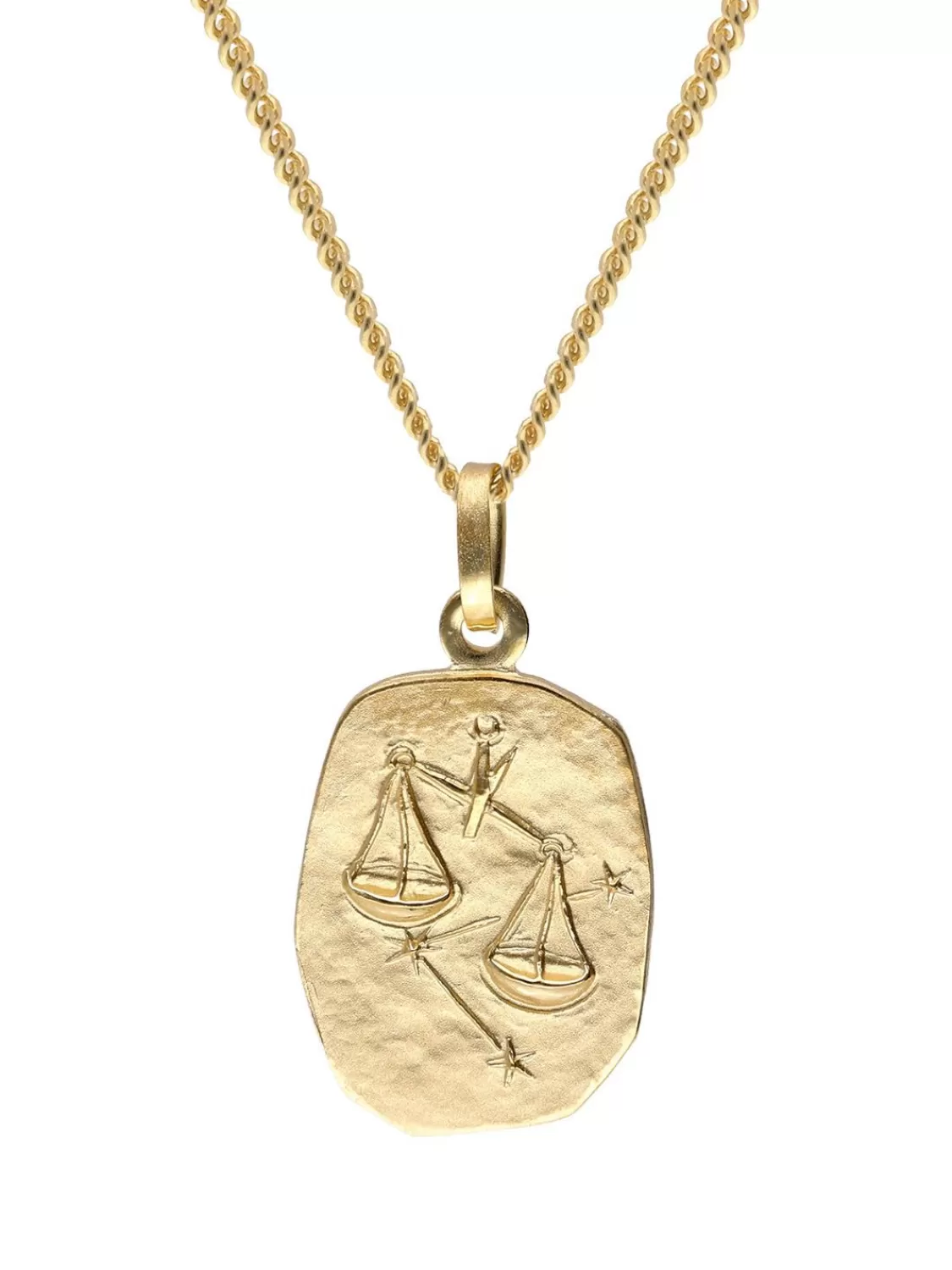 trendor Waage Sternzeichen Gold 585 / 14K Mit Vergoldeter Silberkette | Herrenschmuck