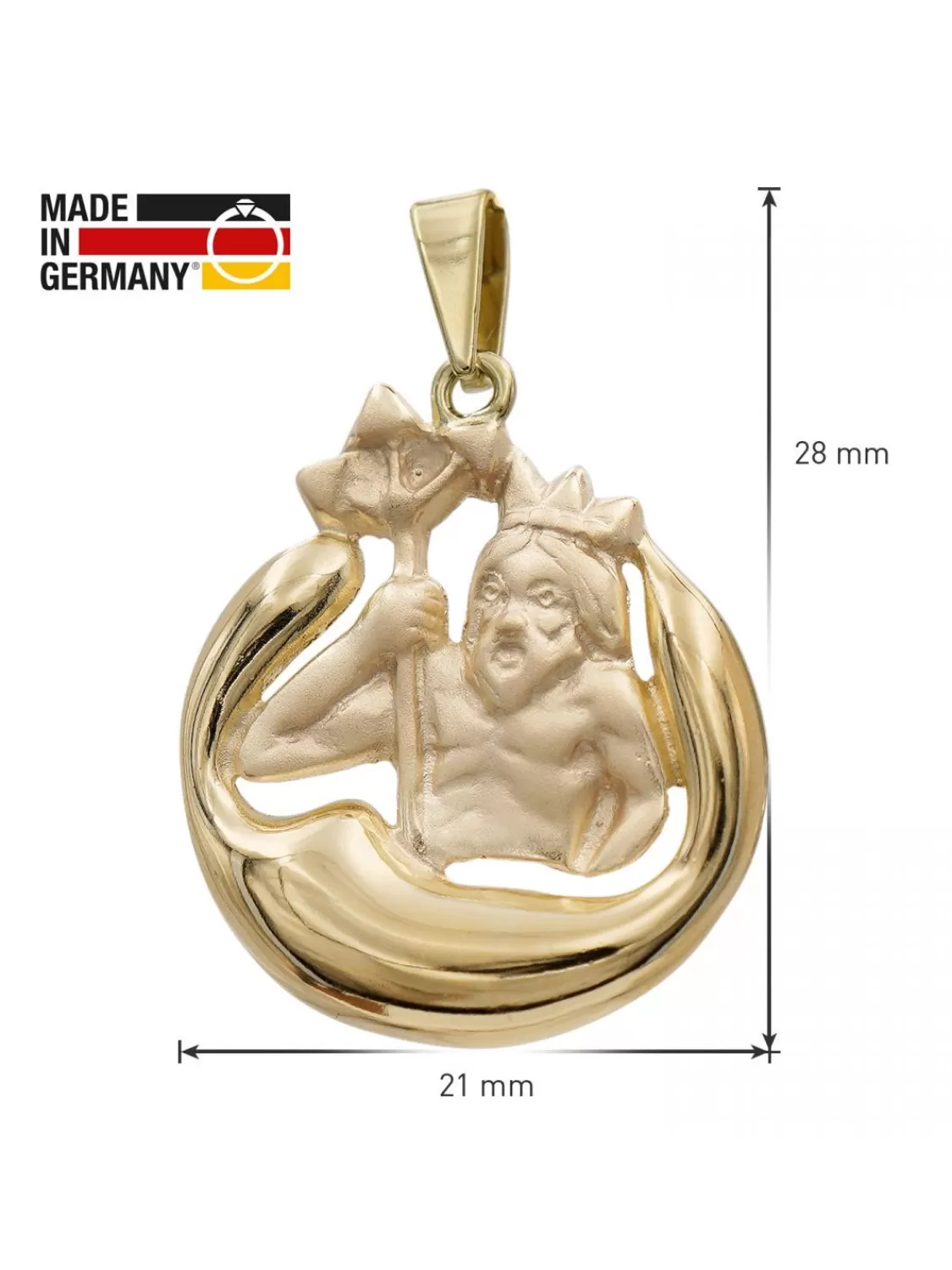 trendor Wassermann Sternzeichen Anhanger Gold 333 (8 Karat) O 21 Mm | Herrenschmuck