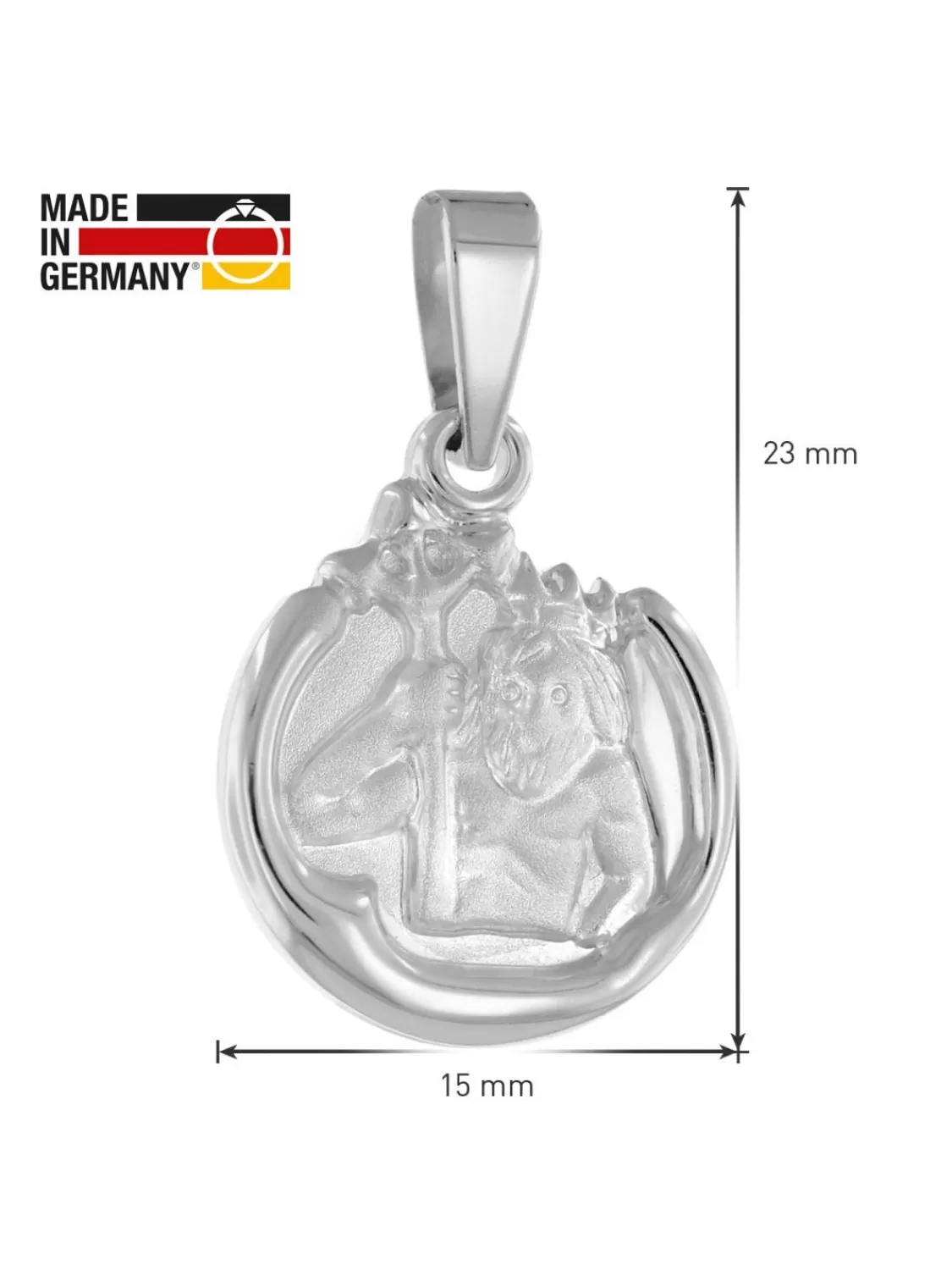 trendor Wassermann Sternzeichen Mit Halskette 925 Silber O 15 Mm | Kinderschmuck