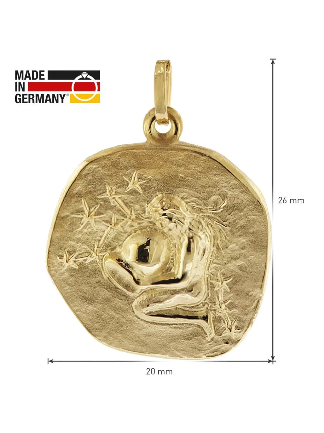 trendor Wassermann Sternzeichen O 20 Mm Mit 333/8K Herren-Goldkette | Herrenschmuck
