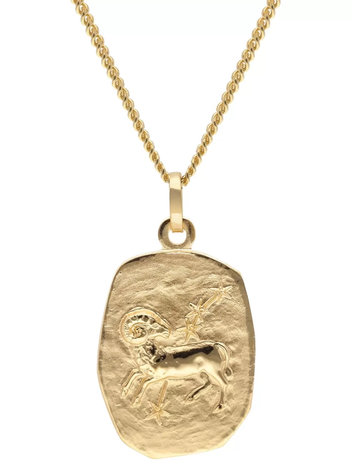 trendor Widder Sternzeichen Gold 333 / 8K Mit Vergoldeter Silberkette | Herrenschmuck