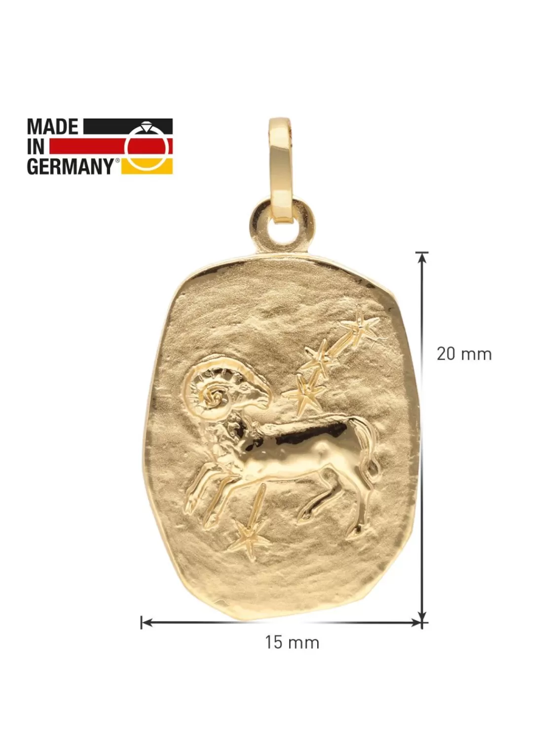 trendor Widder Sternzeichen Gold 333 / 8K Mit Vergoldeter Silberkette | Herrenschmuck